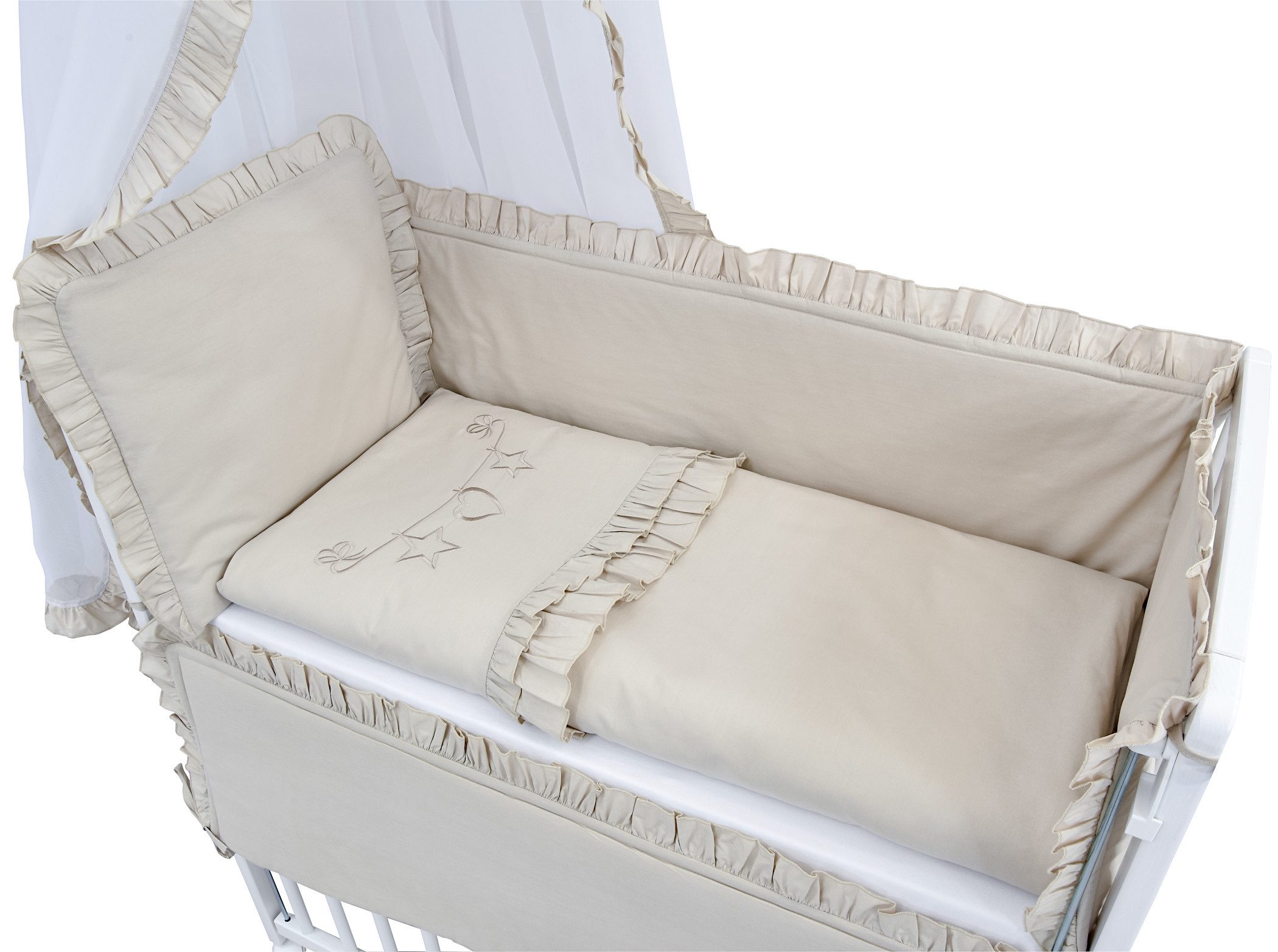 Baby-Delux Beistellbett Babybett Royal Beige Rüsche, günstig online kaufen