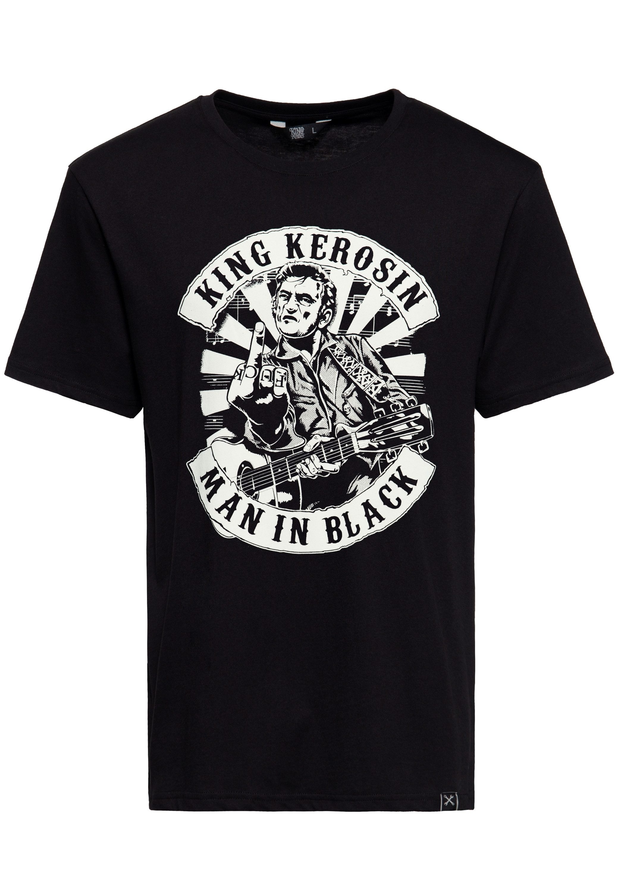 KingKerosin Print-Shirt MAN IN BLACK (1-tlg) günstig online kaufen