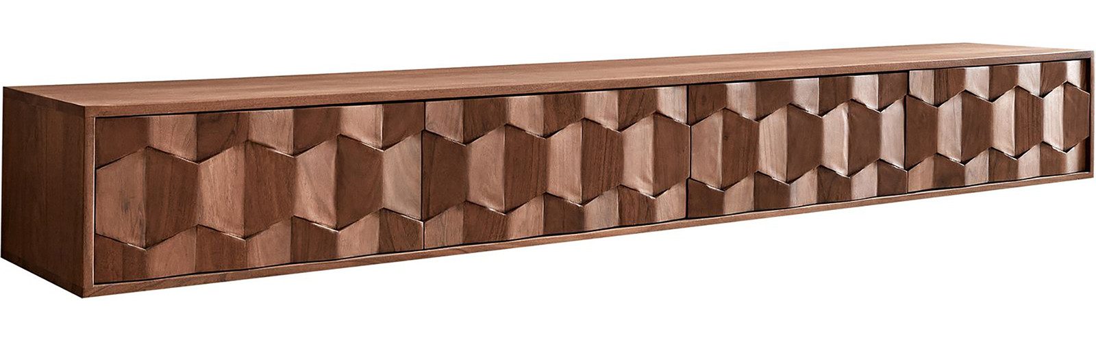 DELIFE Lowboard Fevo, Akazie Braun 200 cm 4 Türen schwebend Lowboard günstig online kaufen