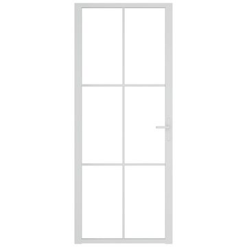 vidaXL Haustür Innentür 83x201,5 cm Weiß ESG-Glas und Aluminium Zimmertür Glastür