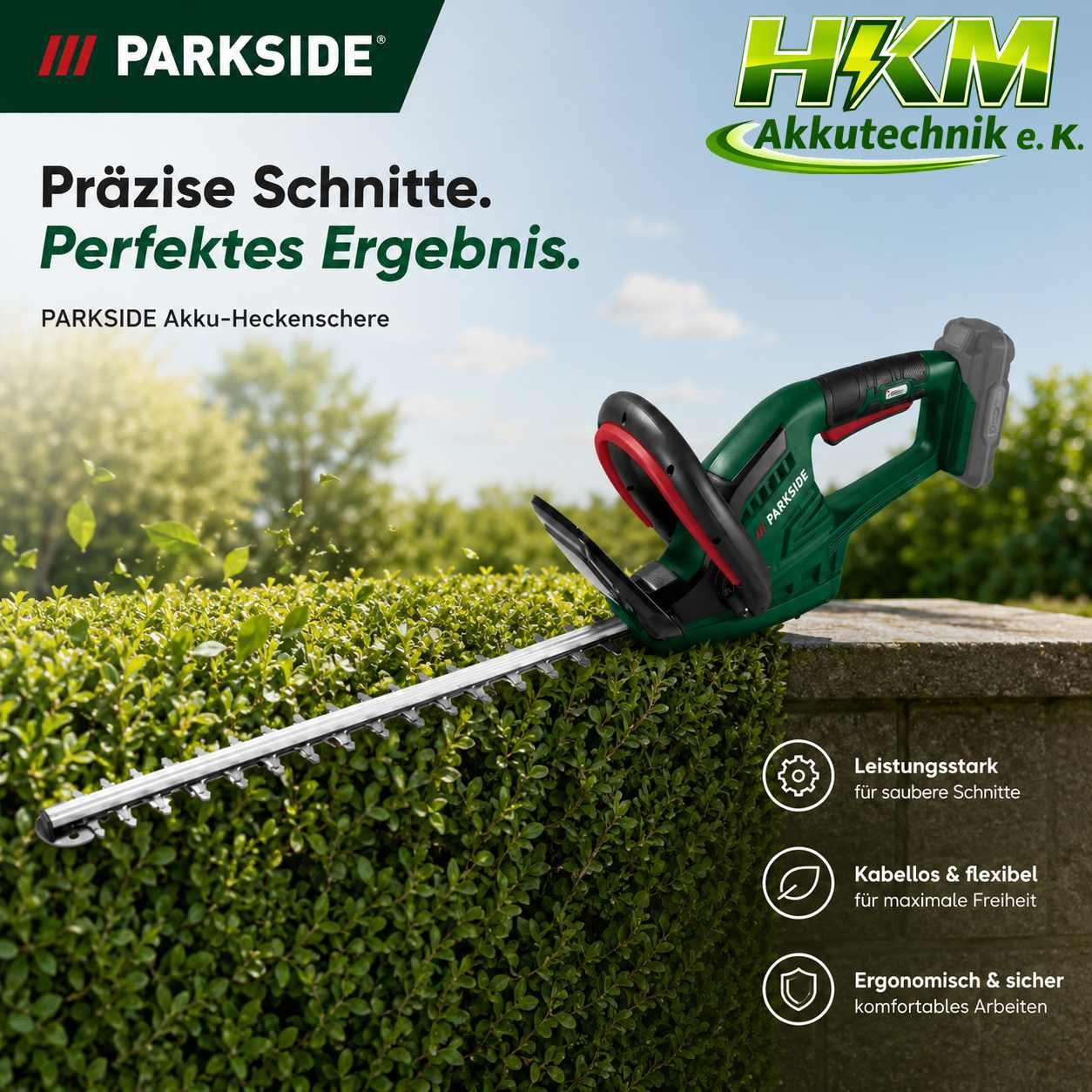 Parkside Akku-Heckenschere Akku Heckenschere PHSA 20-Li - X 20 V Team mit Akku 2.0 Ah & Ladegerät