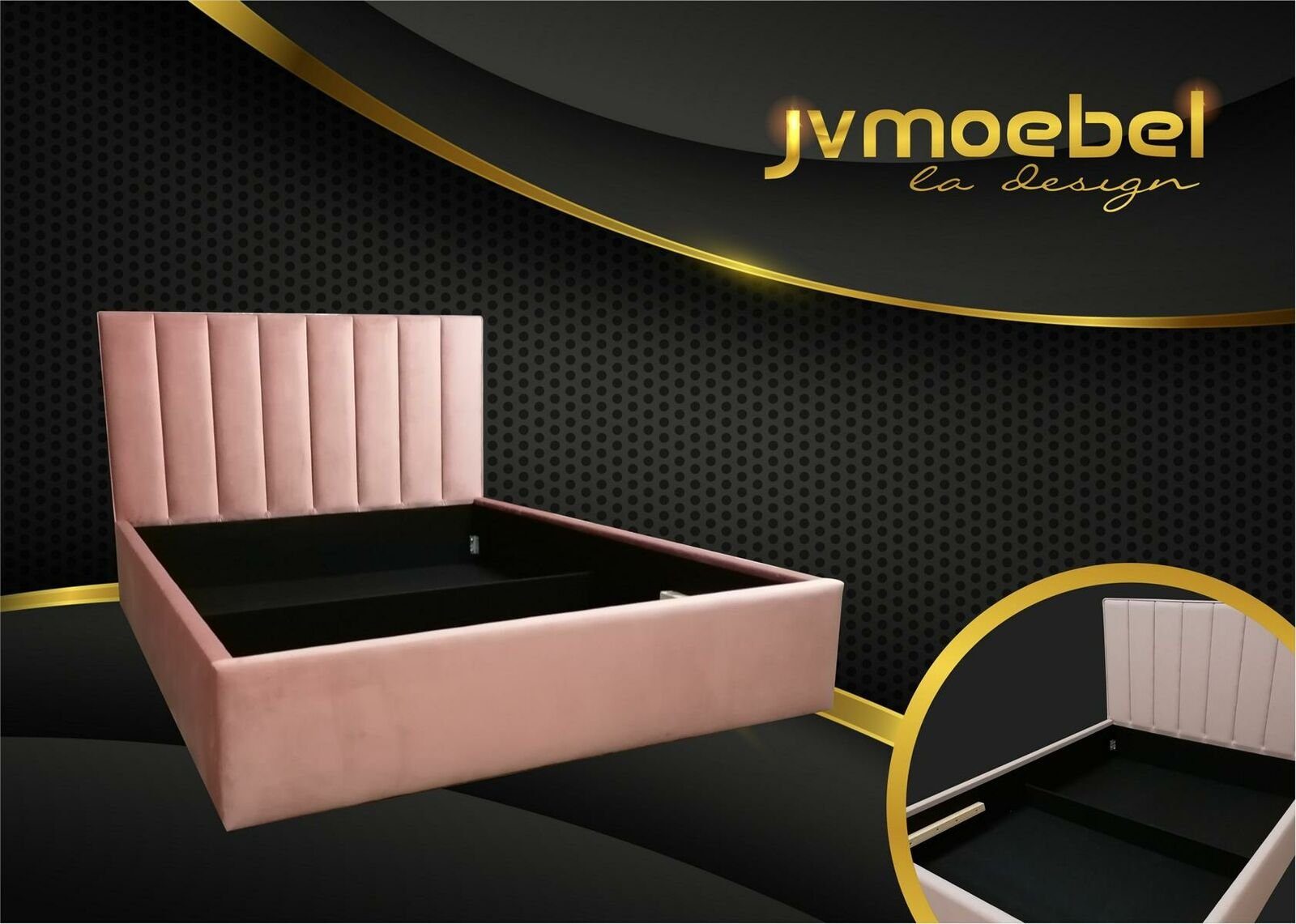 JVmoebel Bett, Design Boxspringbett Modern Betten Bett Doppelbett Hotel Luxus Rosa