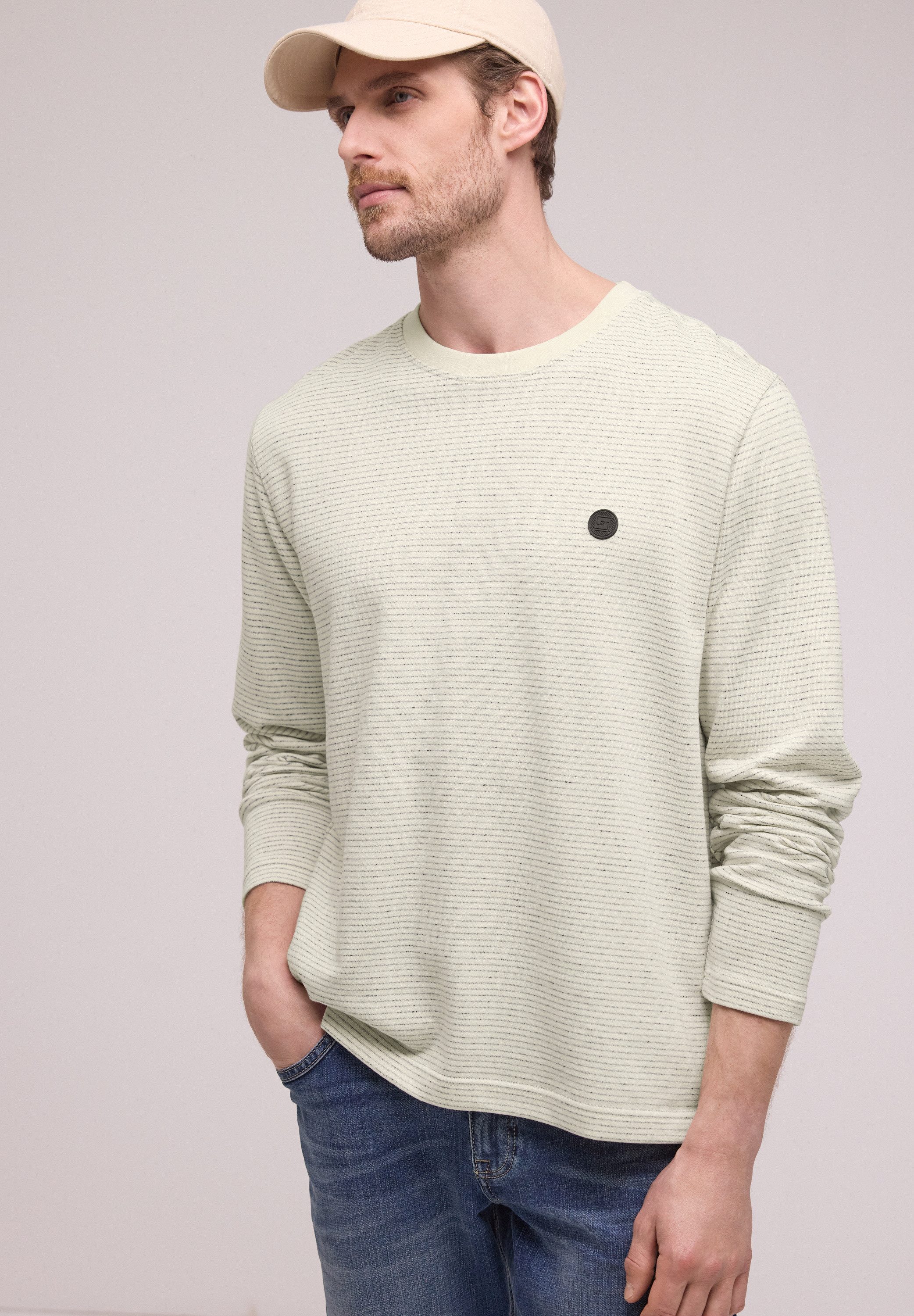 STREET ONE MEN Sweatshirt aus reiner Baumwolle