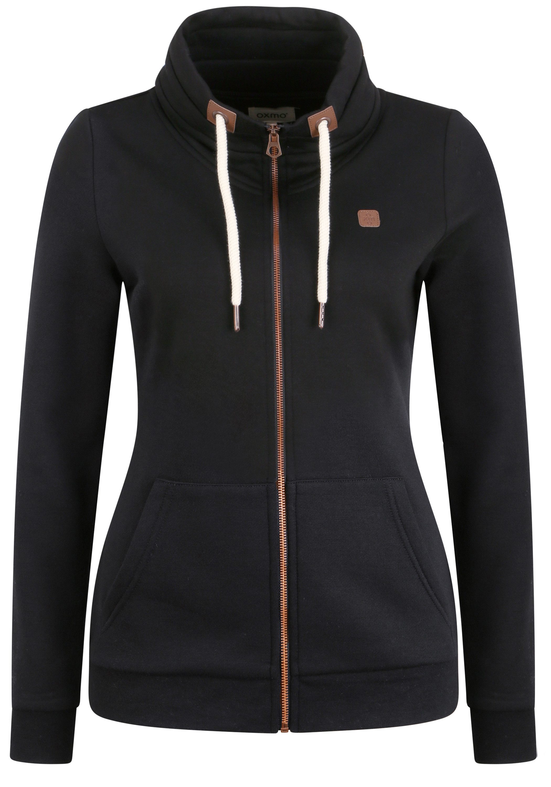 OXMO Sweatjacke OX Vicky Moderne Sweatshirtjacke mit Stehkragen und Kordel günstig online kaufen