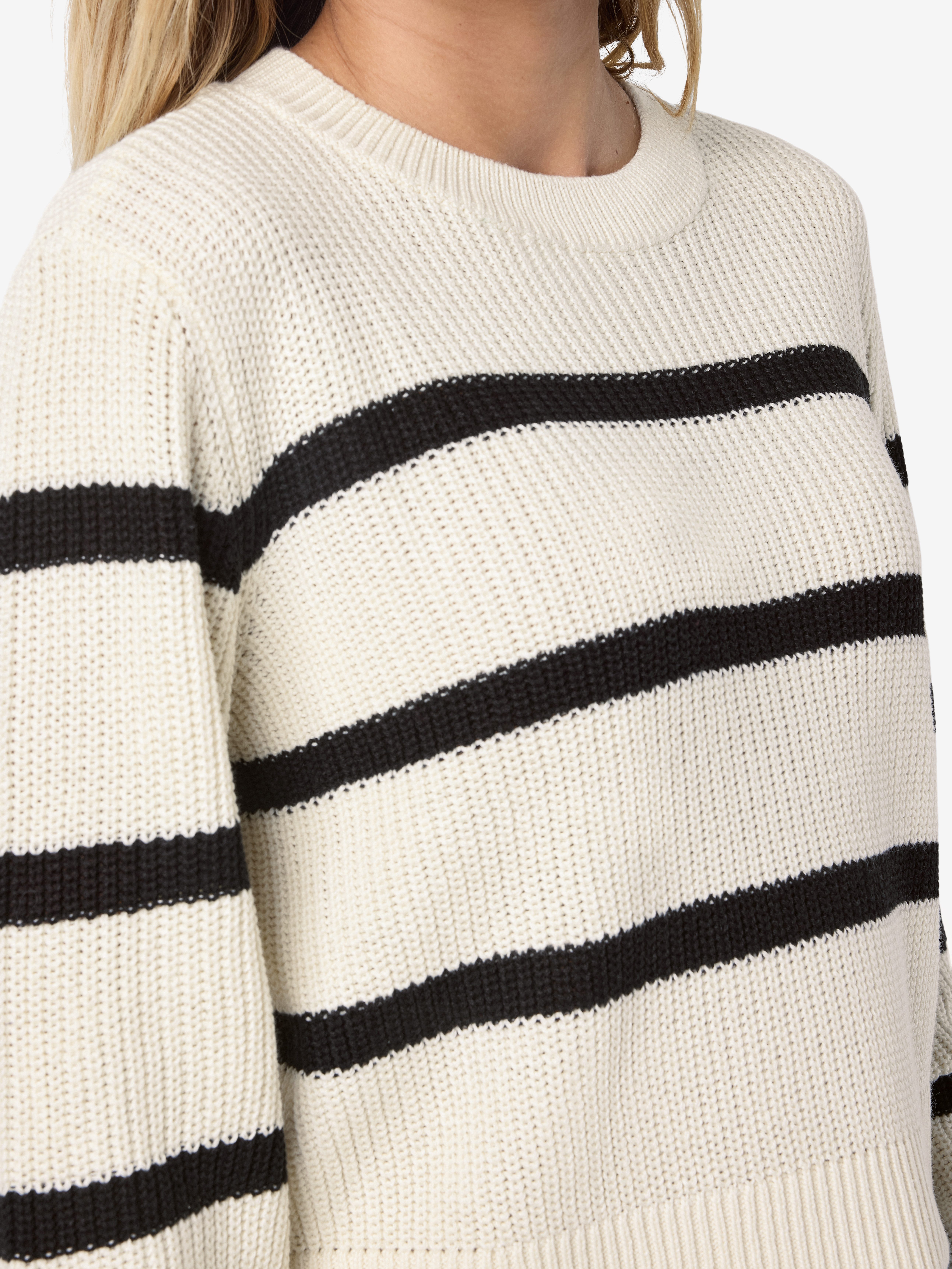 Noisy may Strickpullover NMMAYSA L/S STRIPE O-NECK KNIT NOOS