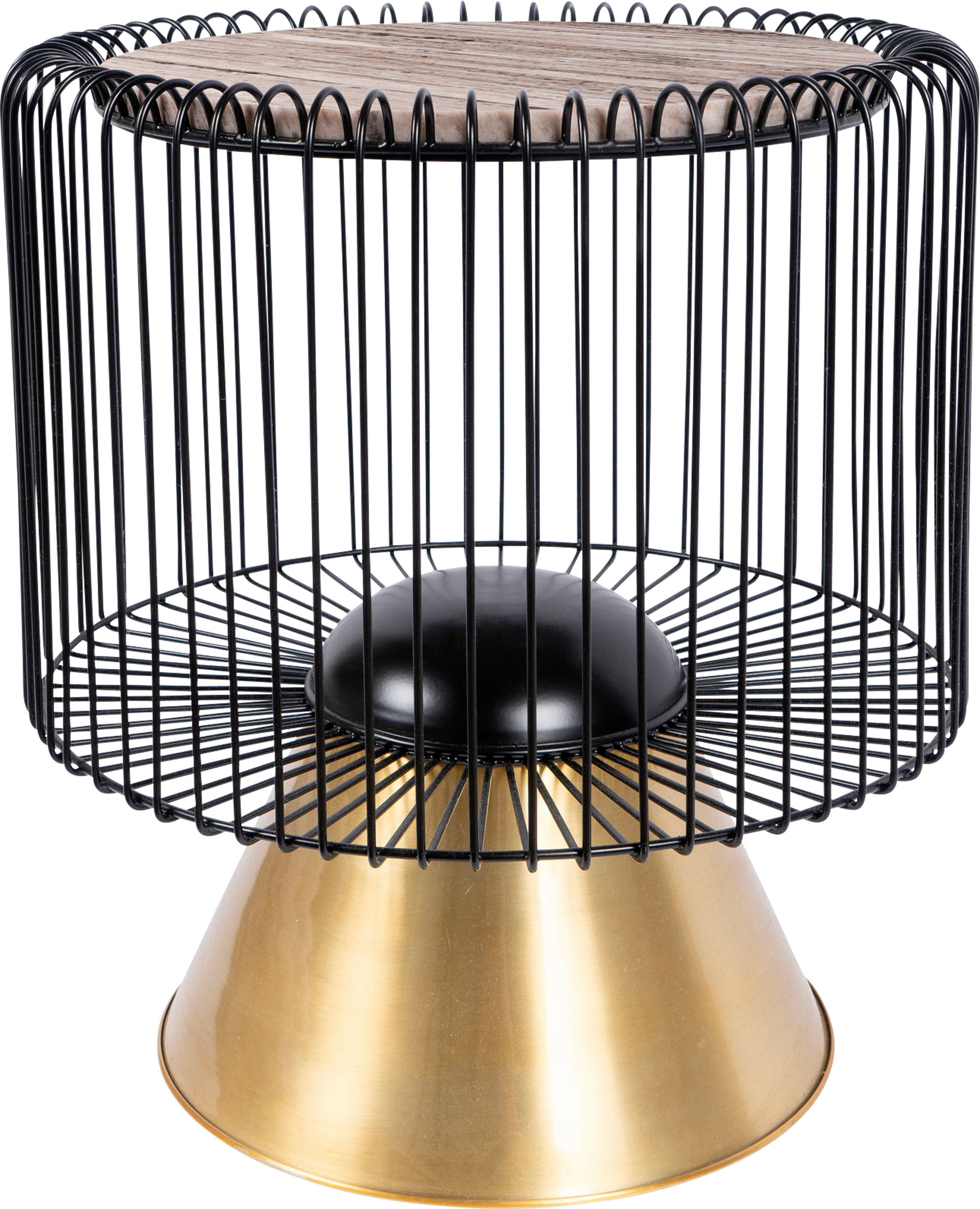 Kayoom Beistelltisch Malibu 125, Runde Platte aus original Marmor, pflegeleicht (1-St), ø-Marmorplatte: ca. 40 cm, angesagtes Metalldesign, pflegeleicht