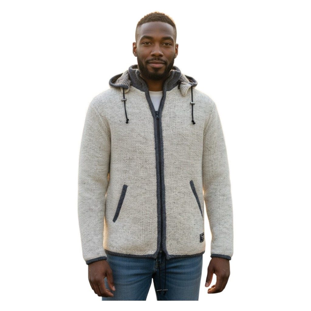 THC Natural Line Strickjacke THC Strickjacke 835 Baumwollfutter (1 Stück, 1-tlg., 1 Stück) 100% Schurwolle