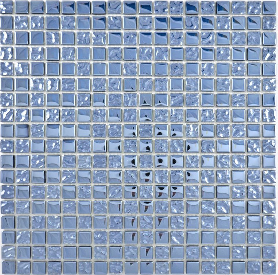 / glänzend Crystal platin Mosaikfliesen Matten Glasmosaik 10 Mosani Mosaikfliesen