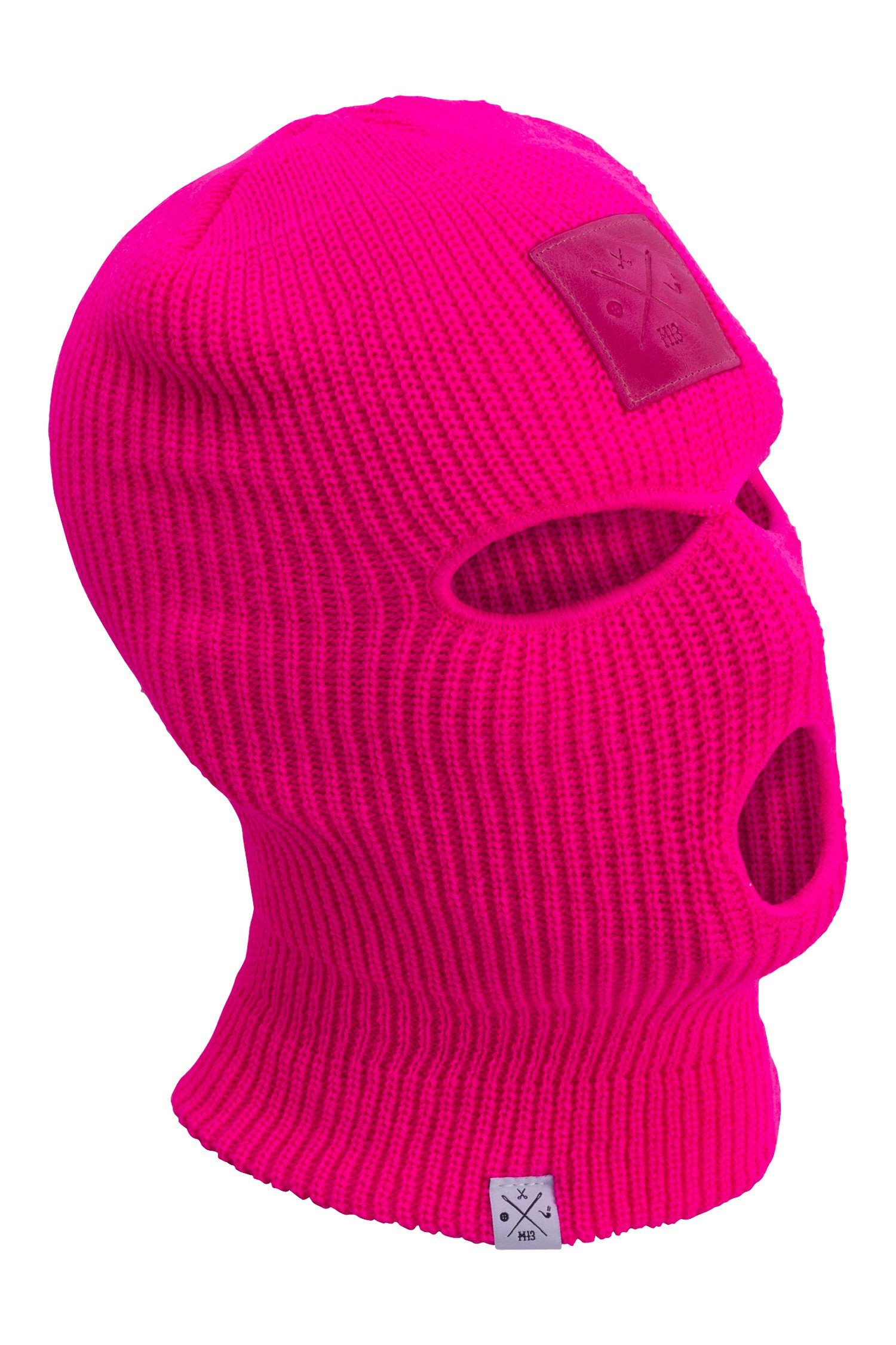 Manufaktur13 Sturmhaube Balaclava - Sturmhaube, Pink versch. gestrickt 3-Loch in Farben Skimaske