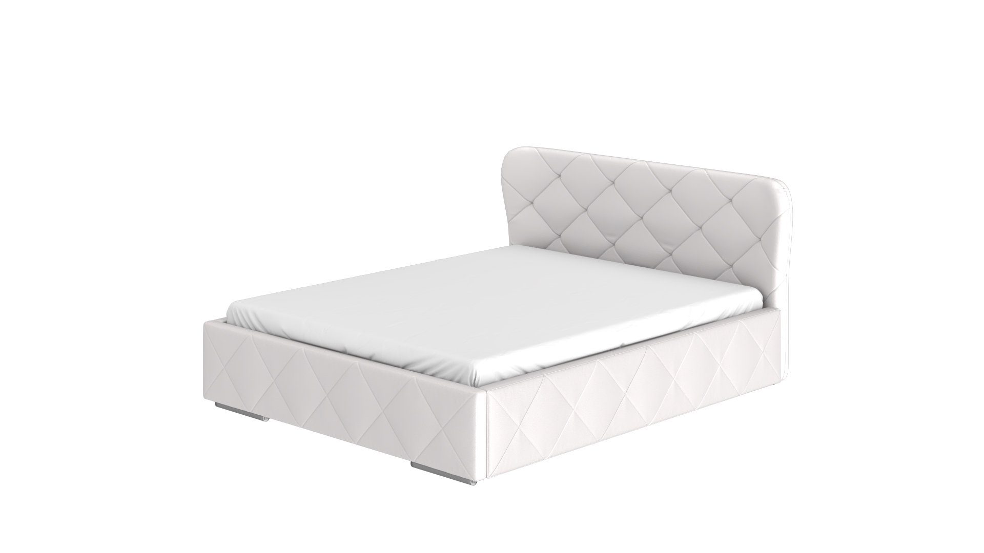 Doppelbett Schlafkomfort - mit Bett - - - Polsterbett cm Holzrahmen Bettzeugbehälter Monako Doppelbetten Weiß 200x160 Siblo hoher