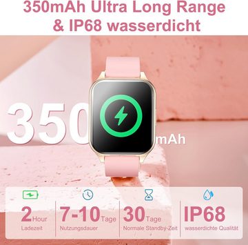Tisoutec Fur Damen Herren,Fitness Tracker mit Telefonfunktion Aktivitätstracker Smartwatch (1.78 Zoll, Android / iOS), mit 368*448 Pixel,350mAh120+ Sportmodi,IP68 Wasserdicht/Blutsauerstoff
