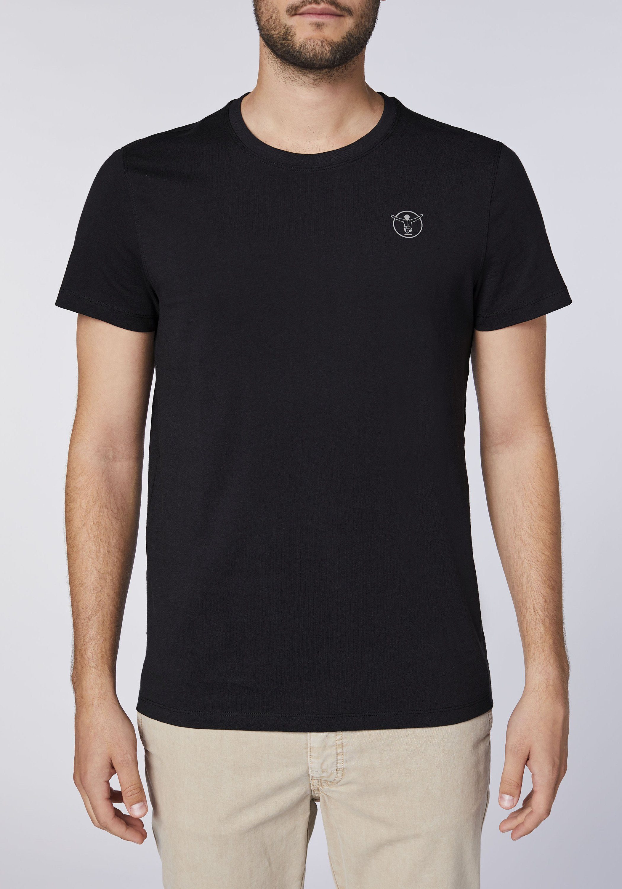 im Logo Basic-Stil Chiemsee mit Black Print-Shirt 2 T-Shirts Deep