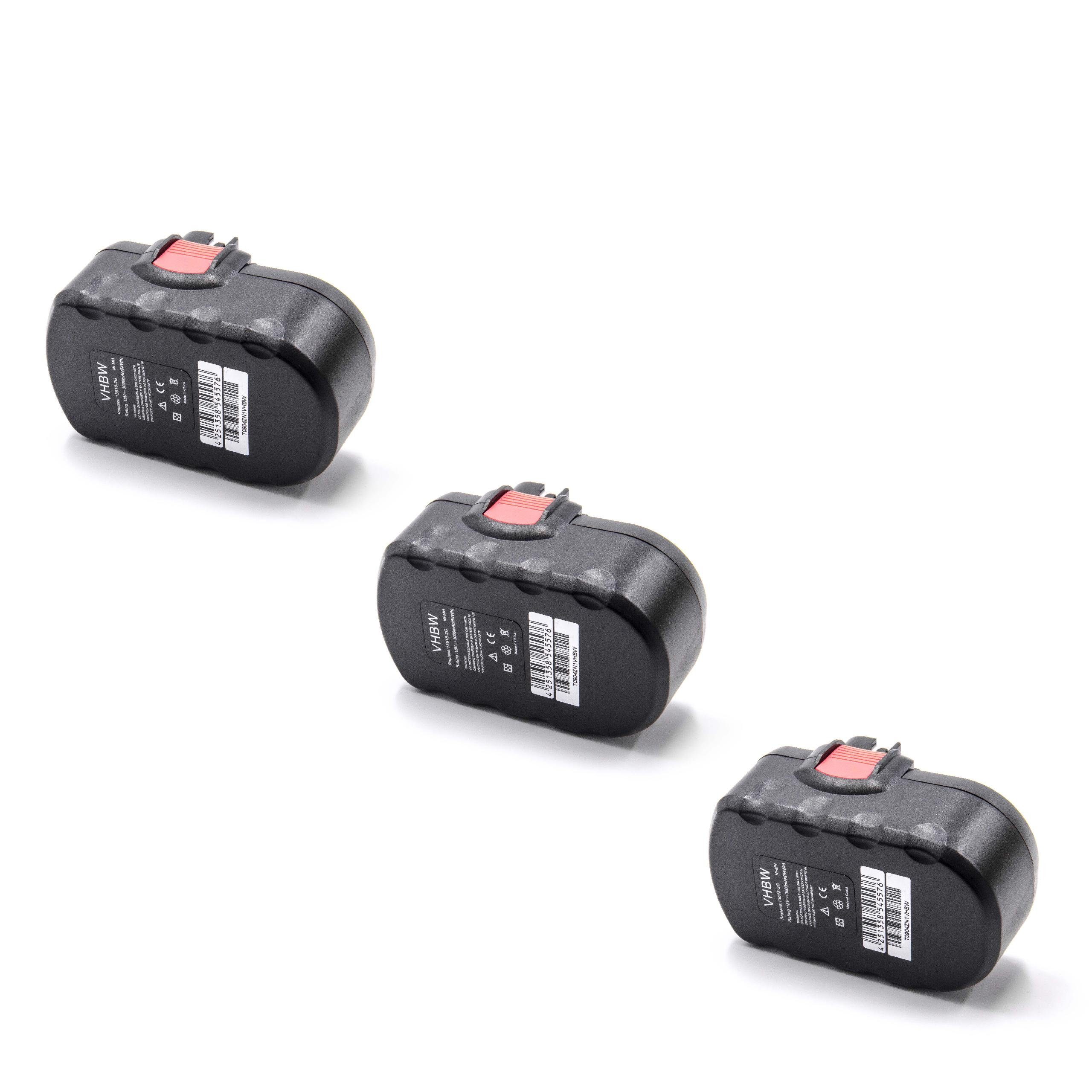 vhbw Akku Ersatz für Originalteilebezeichnungen/Substitute Bosch 2 610 909 020, BAT026, BAT160, BAT180 für Elektrowerkzeug (3000mAh, 18V, NiMH) 3000 mAh