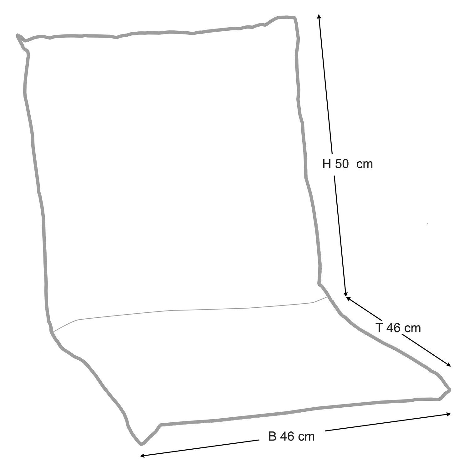 GO-DE Polsterauflage OREGNA, 50 x 100 cm, Dunkelgrau, für Niederlehner, (1 St)