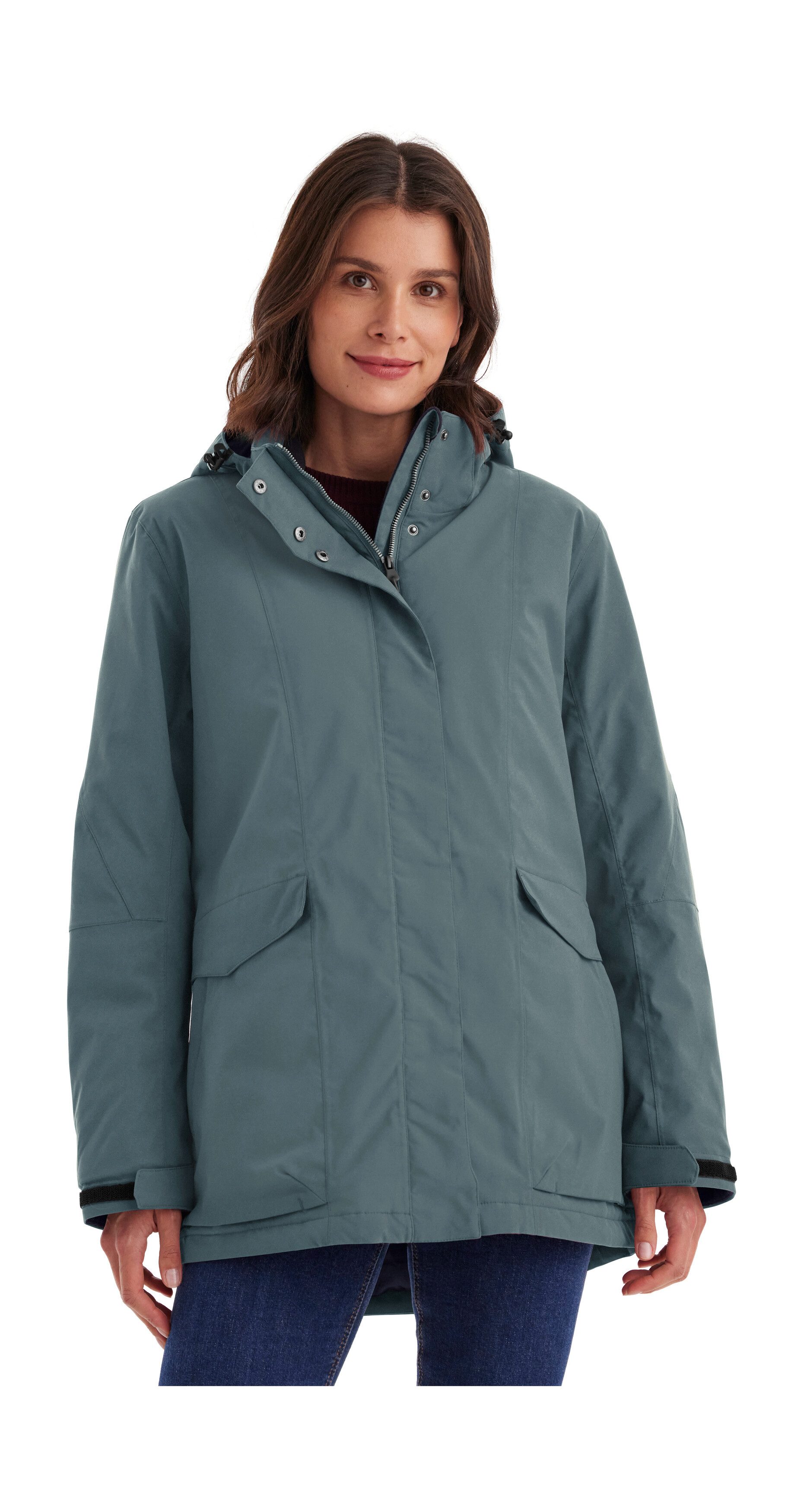 Killtec Funktionsjacke Damen Jacke Wasserdichte, atmungsaktive Damenjacke mit abnehmbarer Kapuze
