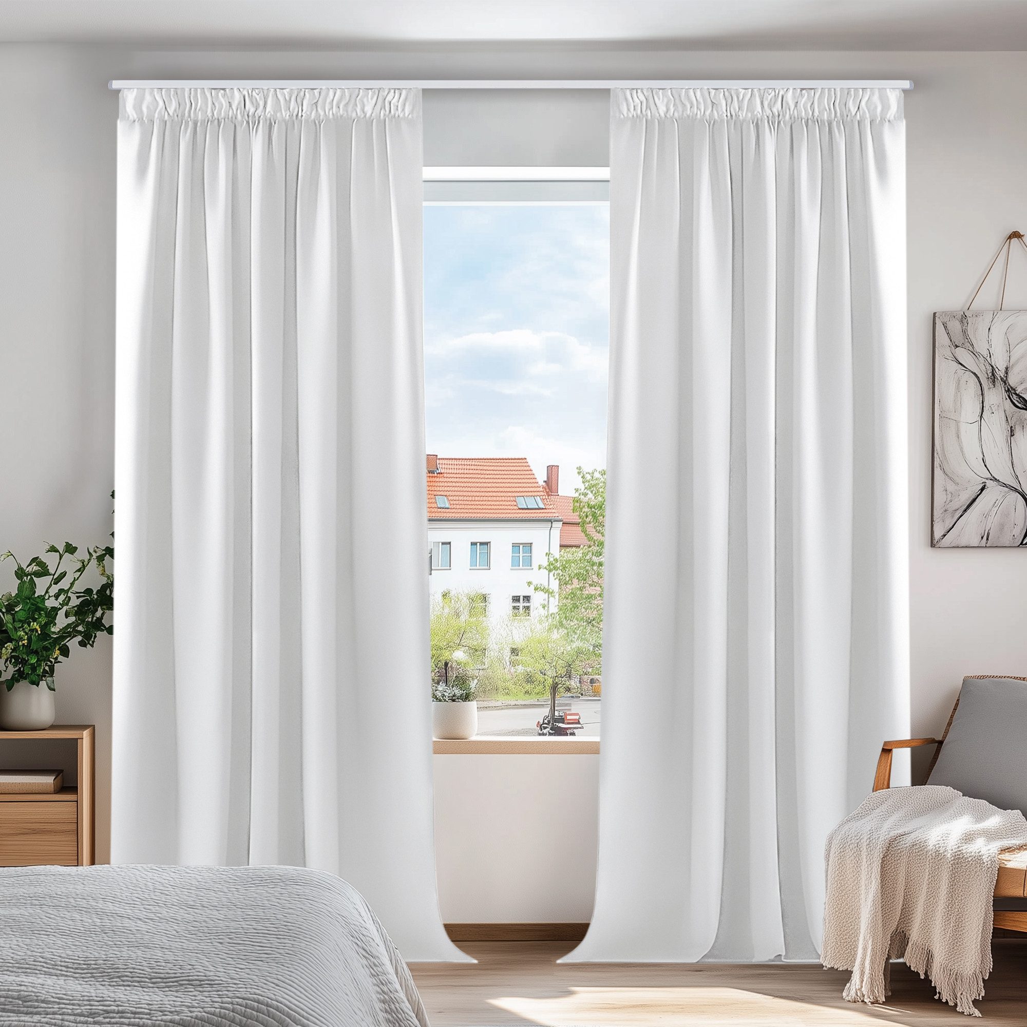 Deconovo Verdunkelungsvorhang Gardinen mit Kräuselband Blickdicht günstig online kaufen