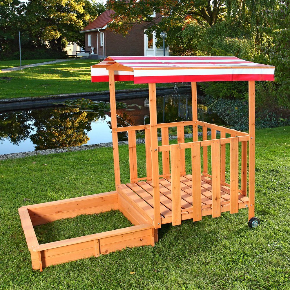 Mucola Sandkasten Sandkasten Sandkiste Holz Dach günstig online kaufen