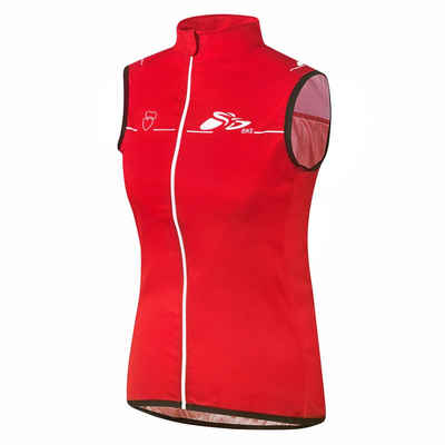prolog cycling wear Funktionsjacke Damen Radweste Softshell Windweste „ Zero Wind Red“ atmungsaktiv