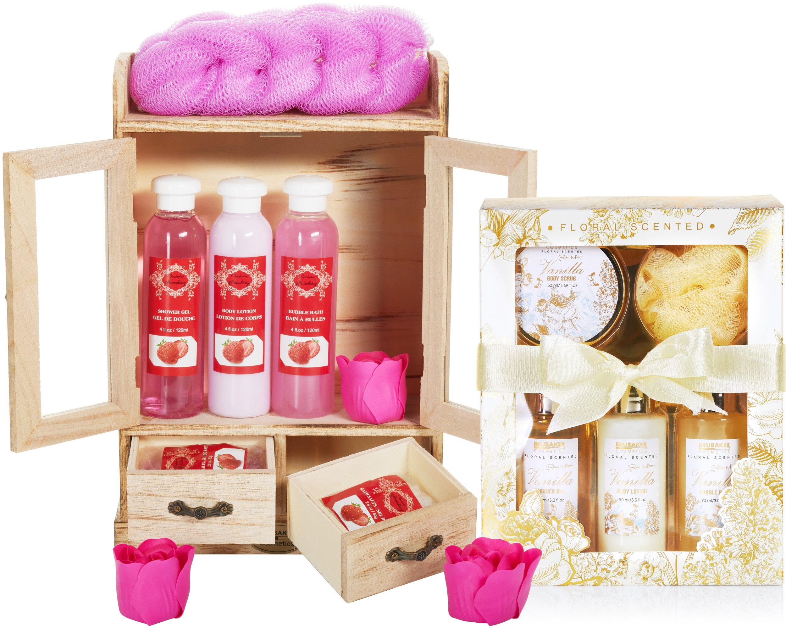Pflege-Geschenkset 2 in 1 Pflegeset Erdbeere & Vanilla Rose Minze - Wellness Set