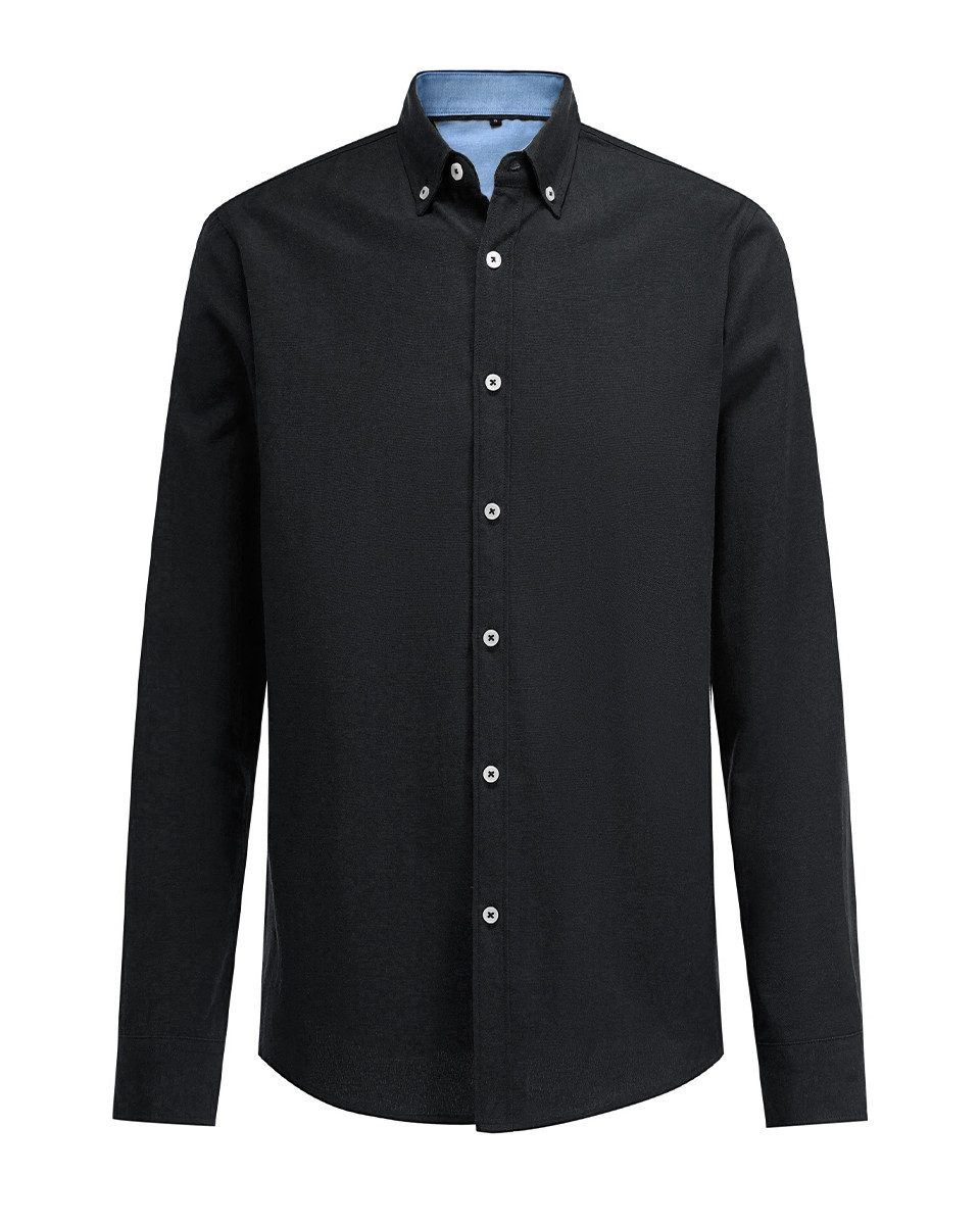 Allthemen Businesshemd mit Button-Down-Kragen Langarmhemd Slim Fit Hochzeit günstig online kaufen