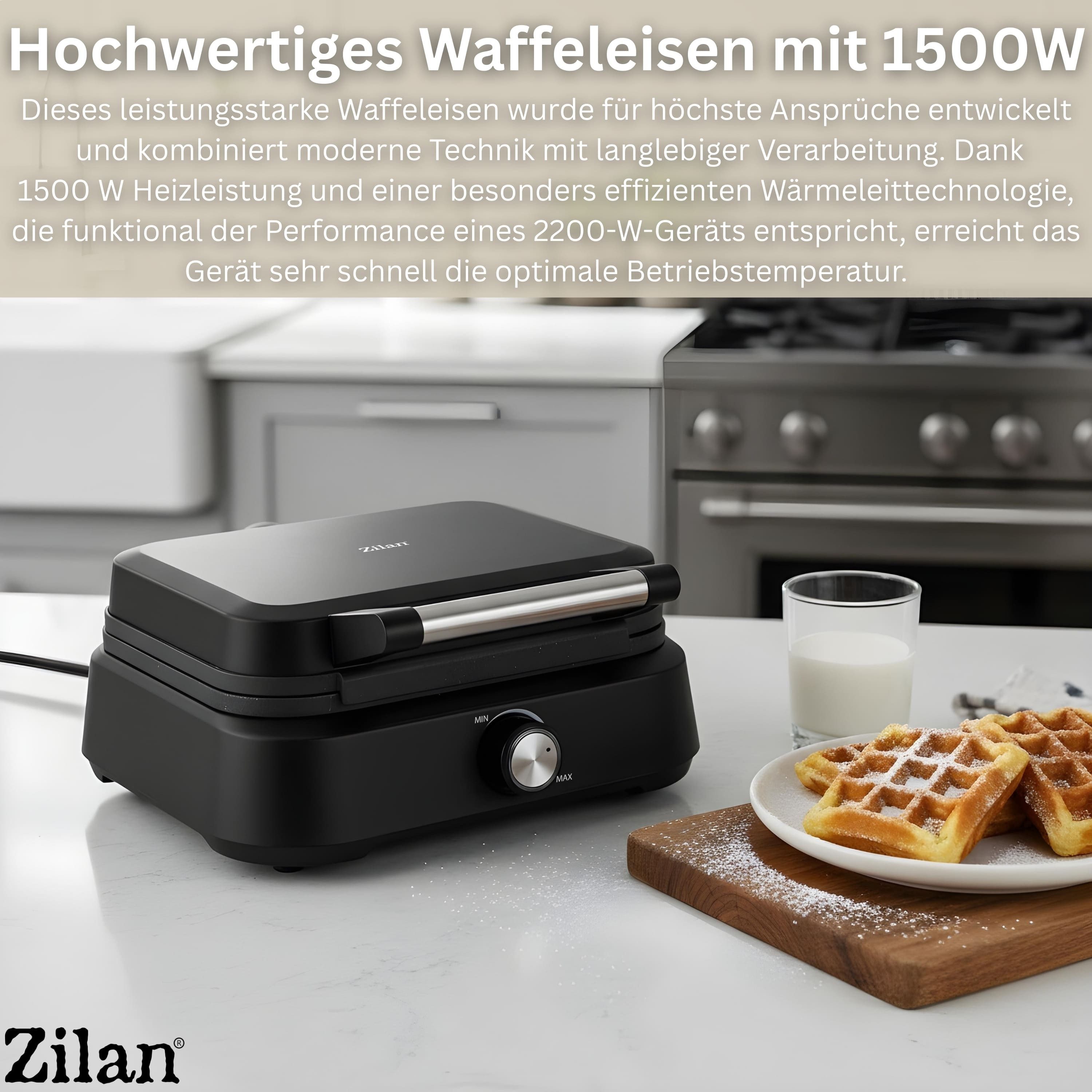 Zilan Waffeleisen ZLN-3959, 1500 W, Cool-Touch-Griff