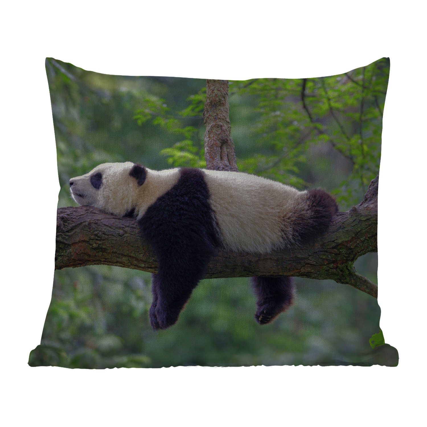 MuchoWow Dekokissen Panda - Baum - Tiere - Natur, Kissenbezüge, Kissenhülle, Dekokissen, Dekokissenbezug, Outdoor