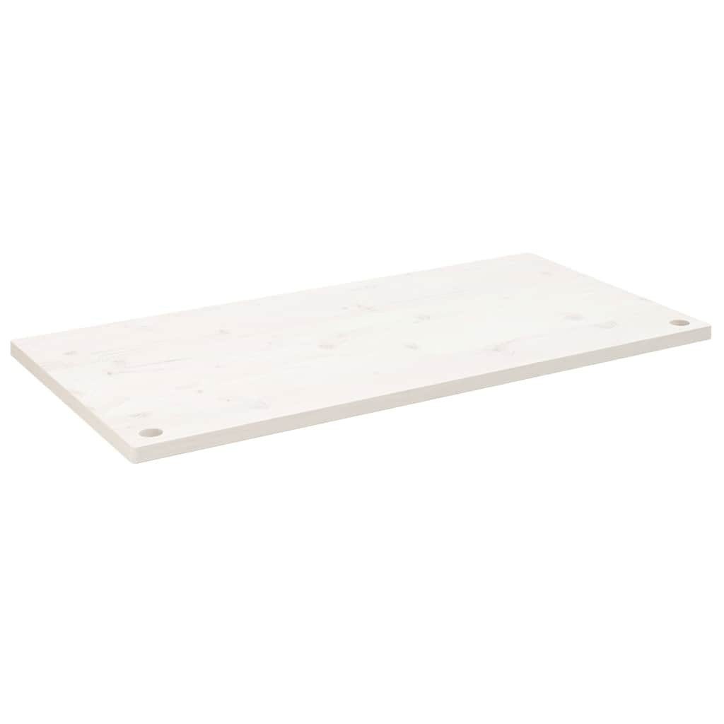 vidaXL Schreibtischplatte Schreibtischplatte Weiß 110x60x2,5 cm Massivholz Kiefer