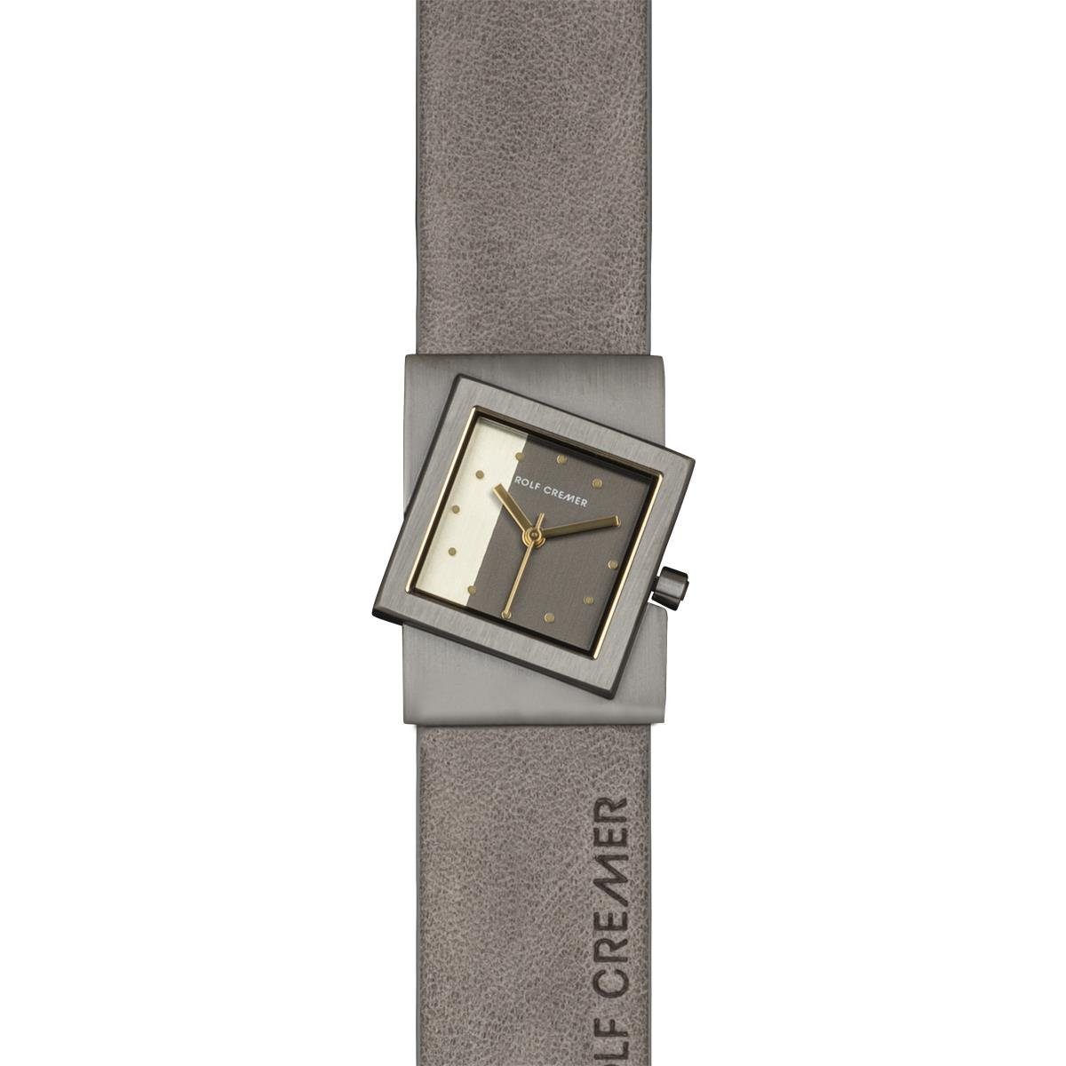 Quarzuhr Rolf Cremer Uhr Turn S 507713 Lederband, Edelstahl, grau