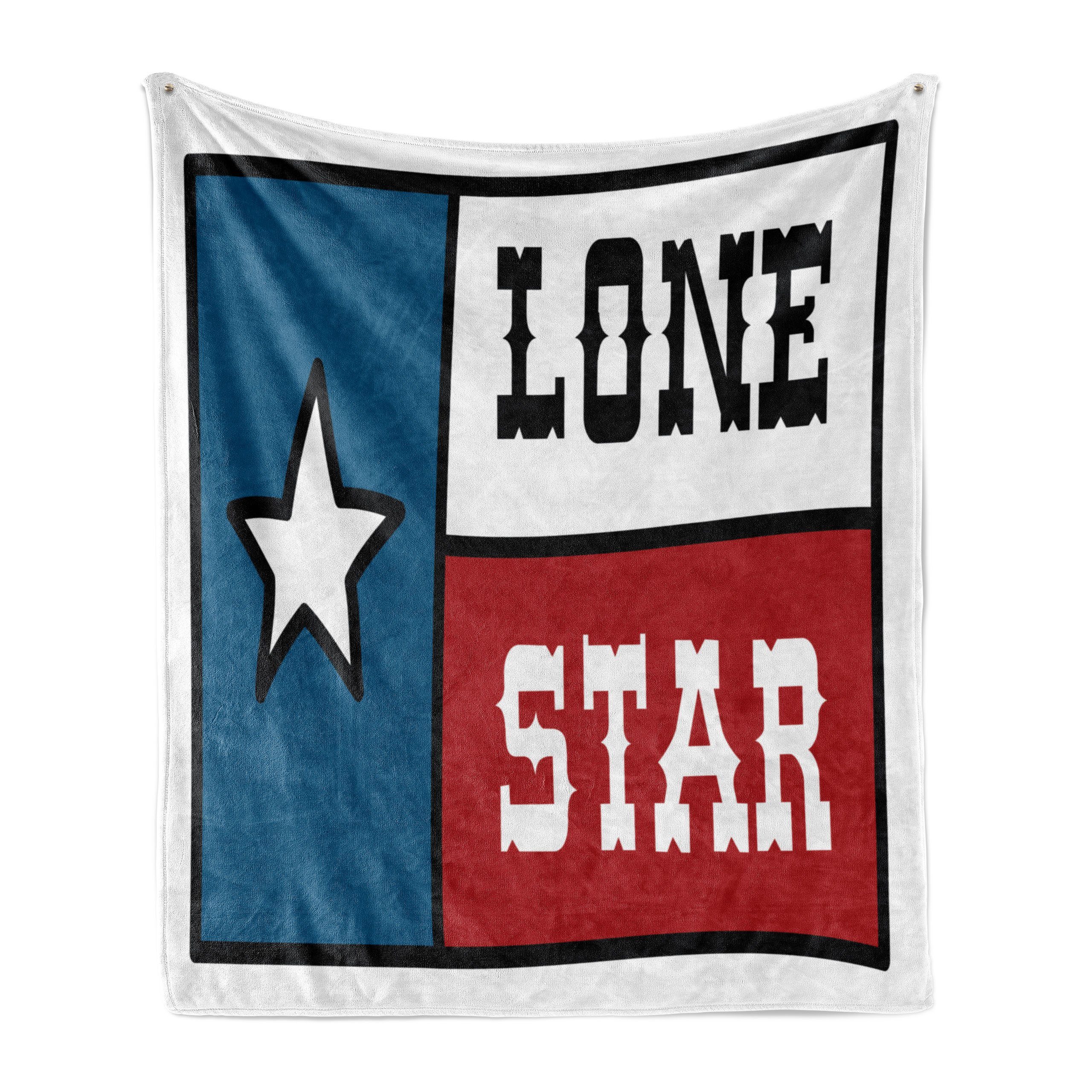 Wohndecke Gemütlicher Plüsch für den Innen- und Außenbereich, Abakuhaus, Texas Star Staats Flag Design