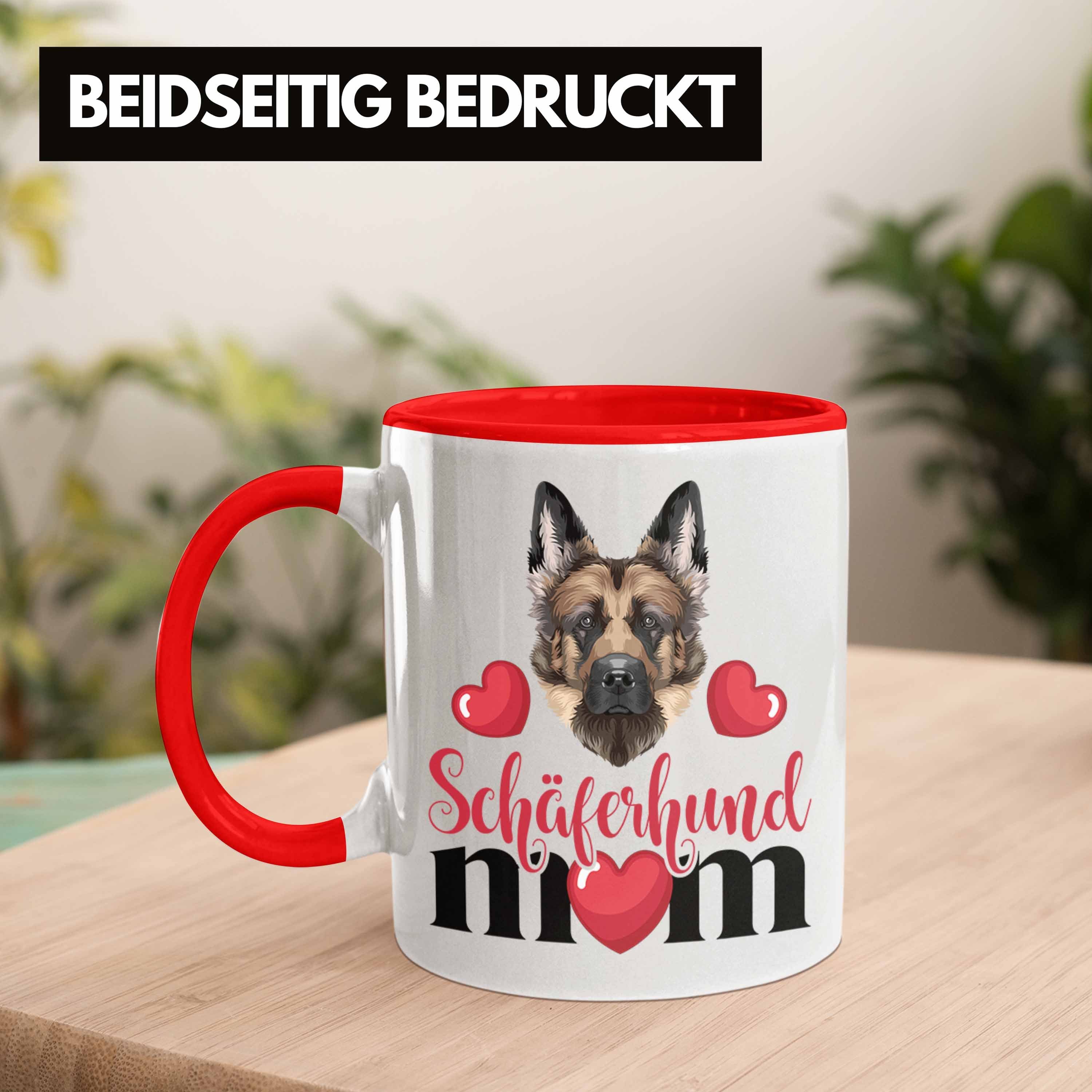 Trendation Tasse Schäferhund Besitzer Mama Geschenk Mom Rot Spruch Geschenki Lustiger Tasse