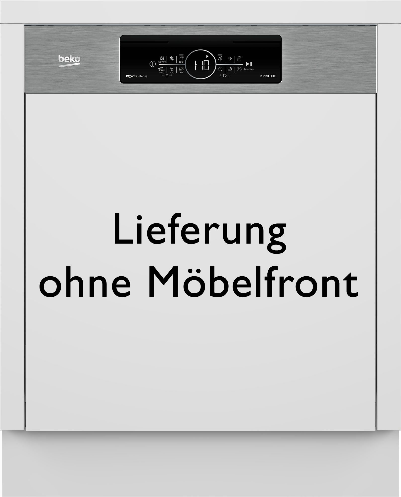 BEKO teilintegrierbarer Geschirrspüler BDSN36550XP, 8,9 l, 15 Maßgedecke, Doppelt gut organisiert – inklusive Besteckschublade und Besteckkorb