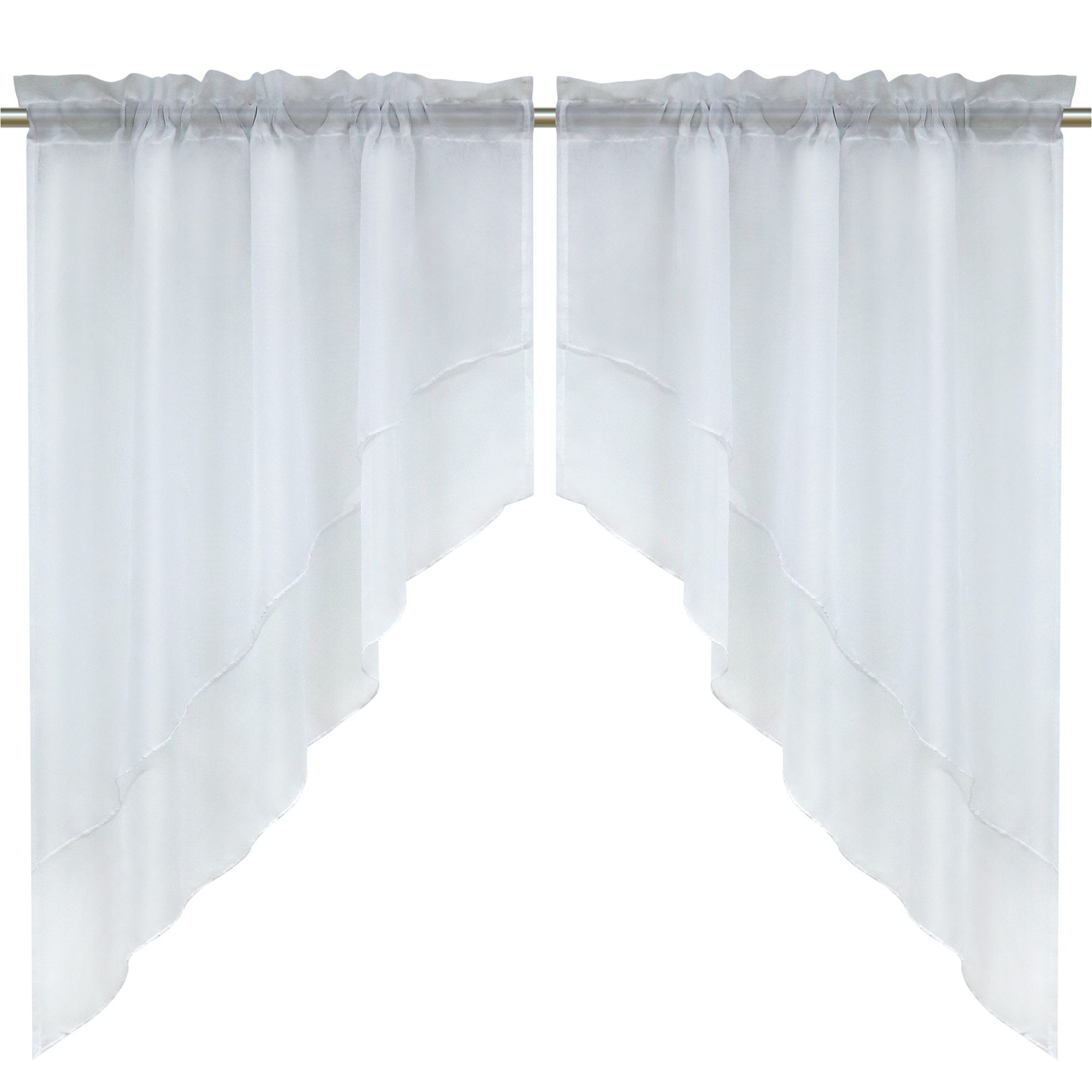 Delien Scheibengardine Beyza (2 St), Stangendurchzug, transparent, Zweifarb günstig online kaufen