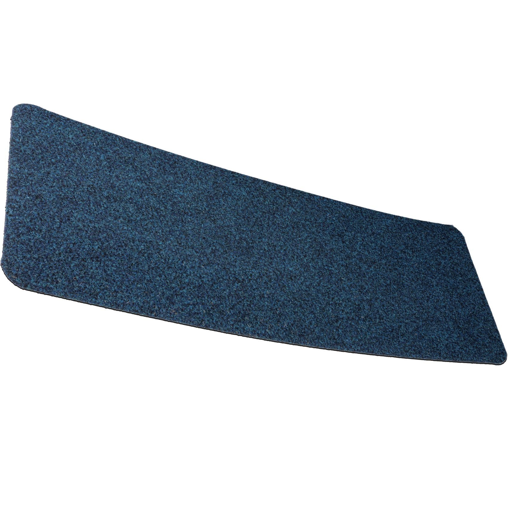 ANRO Fußmatte POET Schuhparkplatz schmal Schmutzfangmatte Unifarben, eckig, Höhe: 3 mm, Schuh-Abstellplatz rutschfest 25x60cm Kräusel Blau wasserdicht