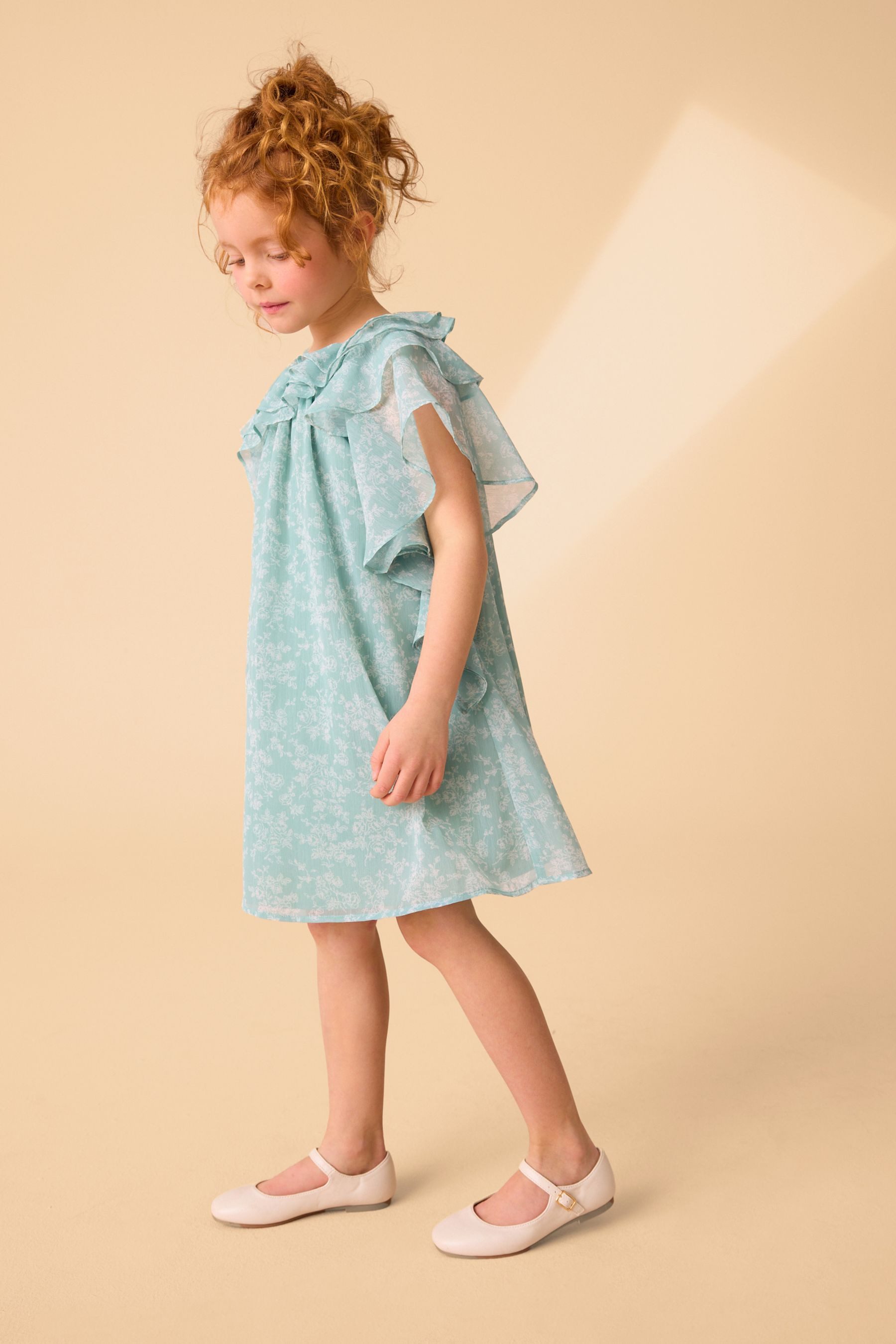 LAURA ASHLEY A-Linien-Kleid Laura Ashley A-Linien-Kleid mit Rüschen (1-tlg)