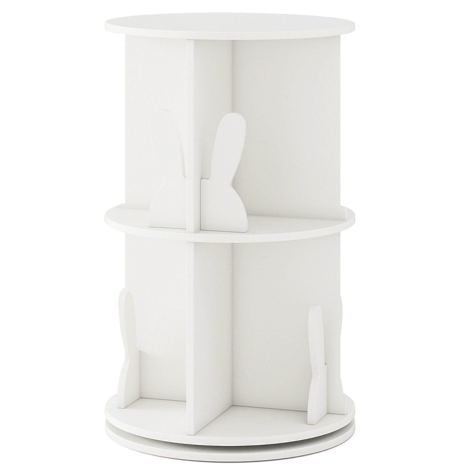 COSTWAY Kinderregal, Drehbares Bücherregal mit Hasen-Trennwänden, weiß günstig online kaufen