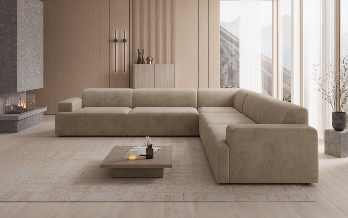 Luxusbetten24 Sofa Designer Sofa Monza Wohnlandschaft L XXL, in Samt – Bild 3 von 4