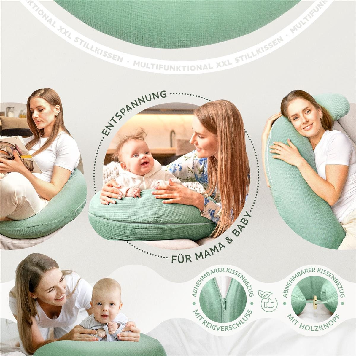 SEI Design Stillkissen Seitenschläferkissen XXL Babynest - Baby Erstausstat günstig online kaufen