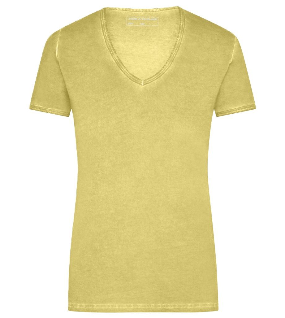 James & Nicholson T-Shirt Doppelpack T-Shirt mit V-Ausschnitt JN975 (Doppelpack, 2er-Pack) mit aufwändiger Spray Print Technik