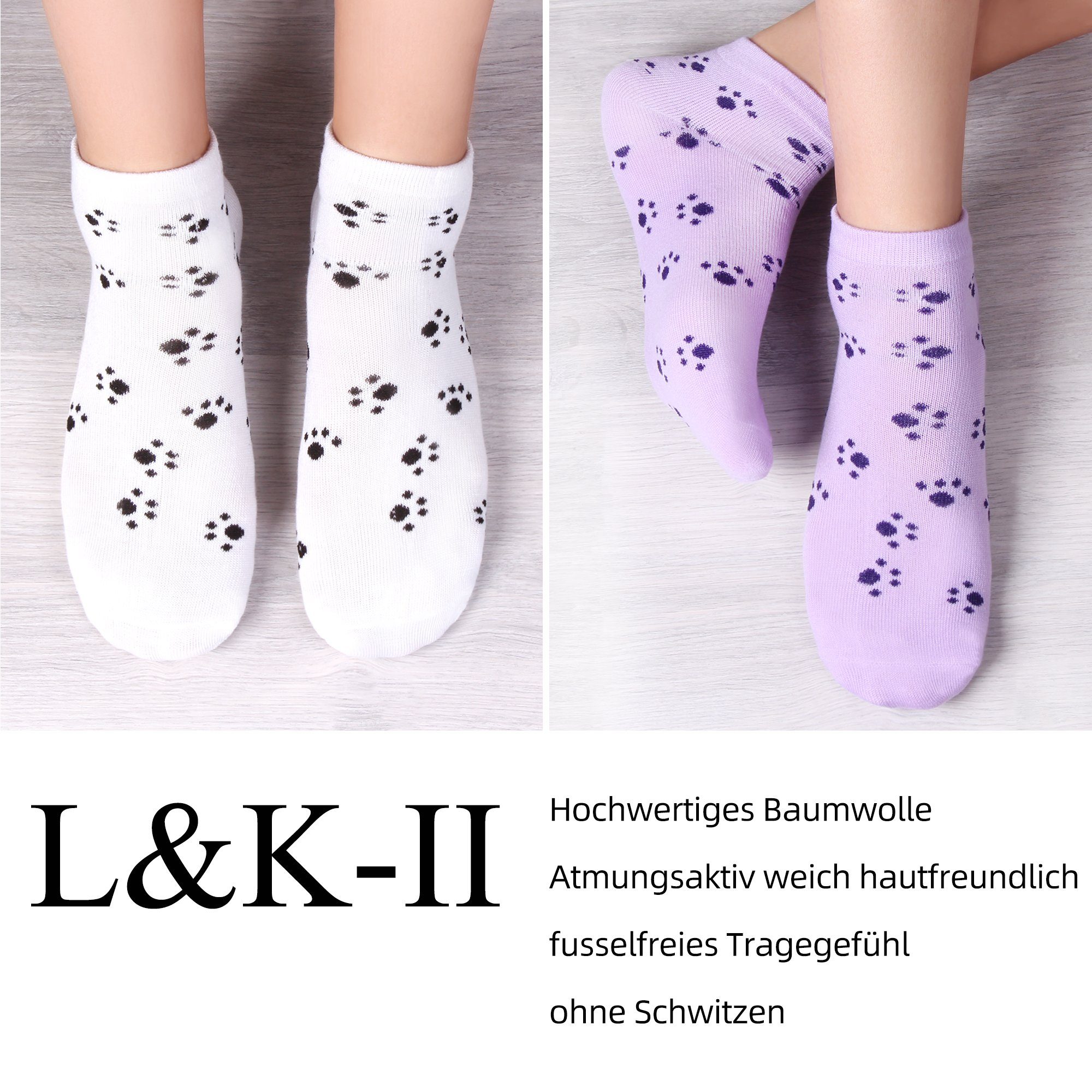 Libella Sneakersocken 92279-92276 (12er-Pack) 12 Paar Damen Sneaker Socken mit verschiendenen Motiven