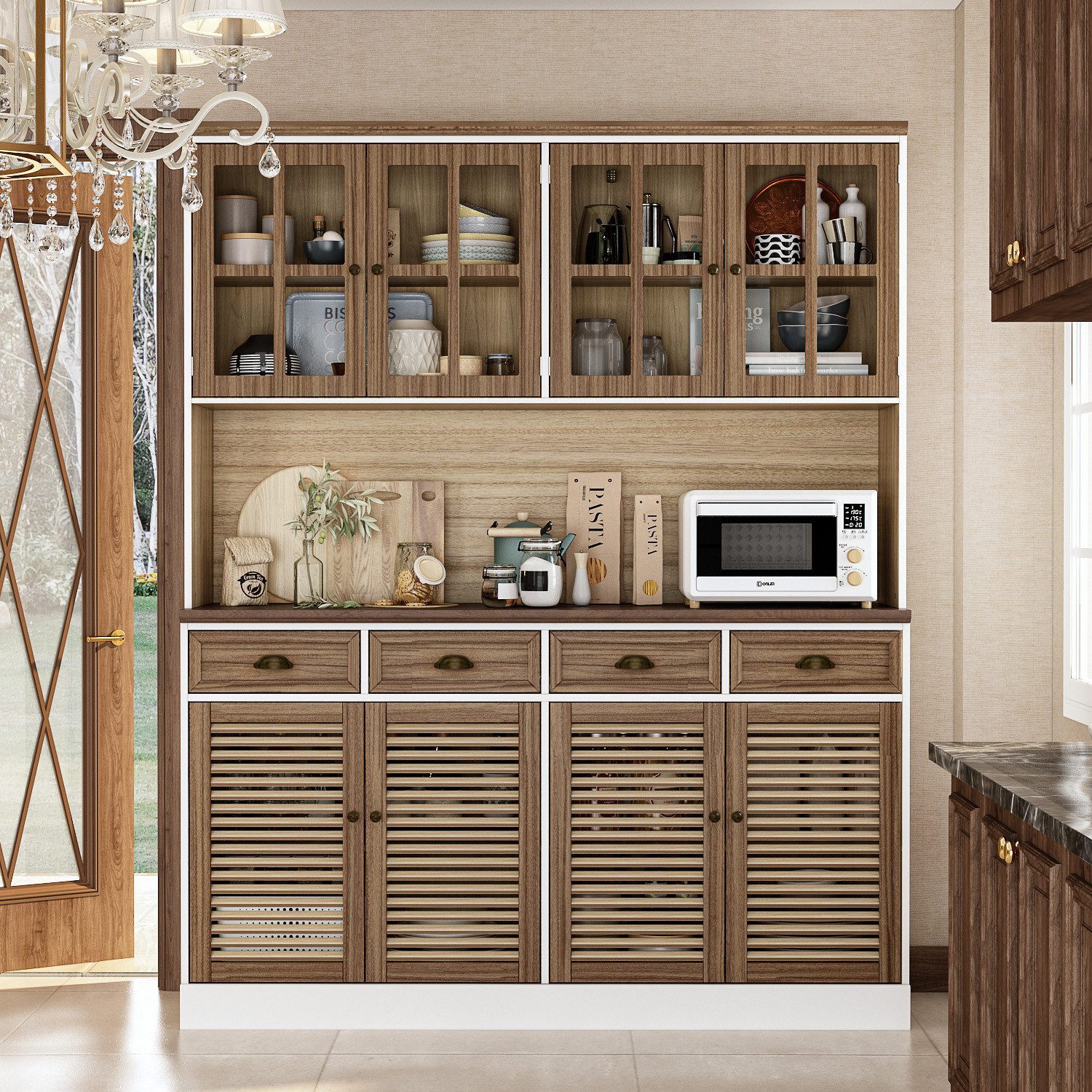 FUFU&GAGA Küchenbuffet Buffetschrank mit Arbeitsplatte und günstig online kaufen