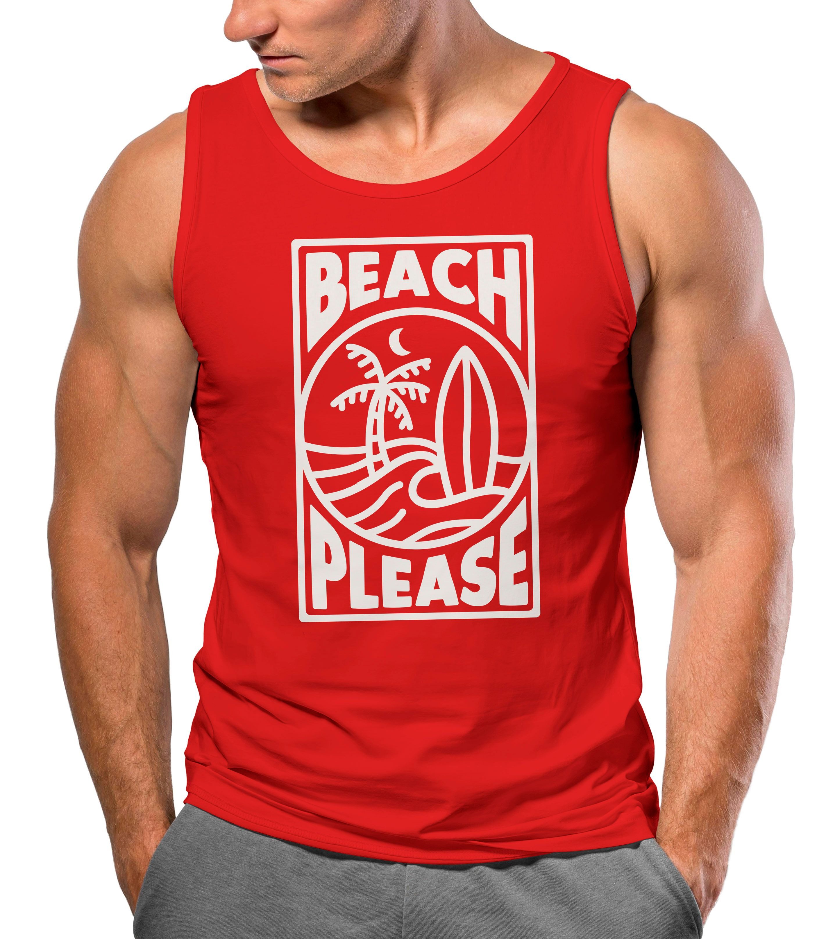Neverless Tanktop Herren Tank-Top Beach Please günstig online kaufen