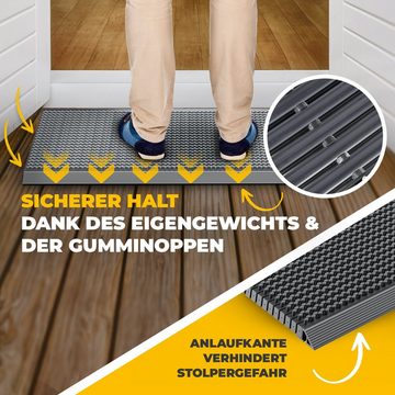 Fußmatte DUROMAS - Premium Fußabtreter für Außen aus ALU und Polypropylen, Entrando, Rechteckig, Höhe: 22 mm, pflegeleicht, robust, strapazierfähig, wetterfest, UV-beständig, rutschfest