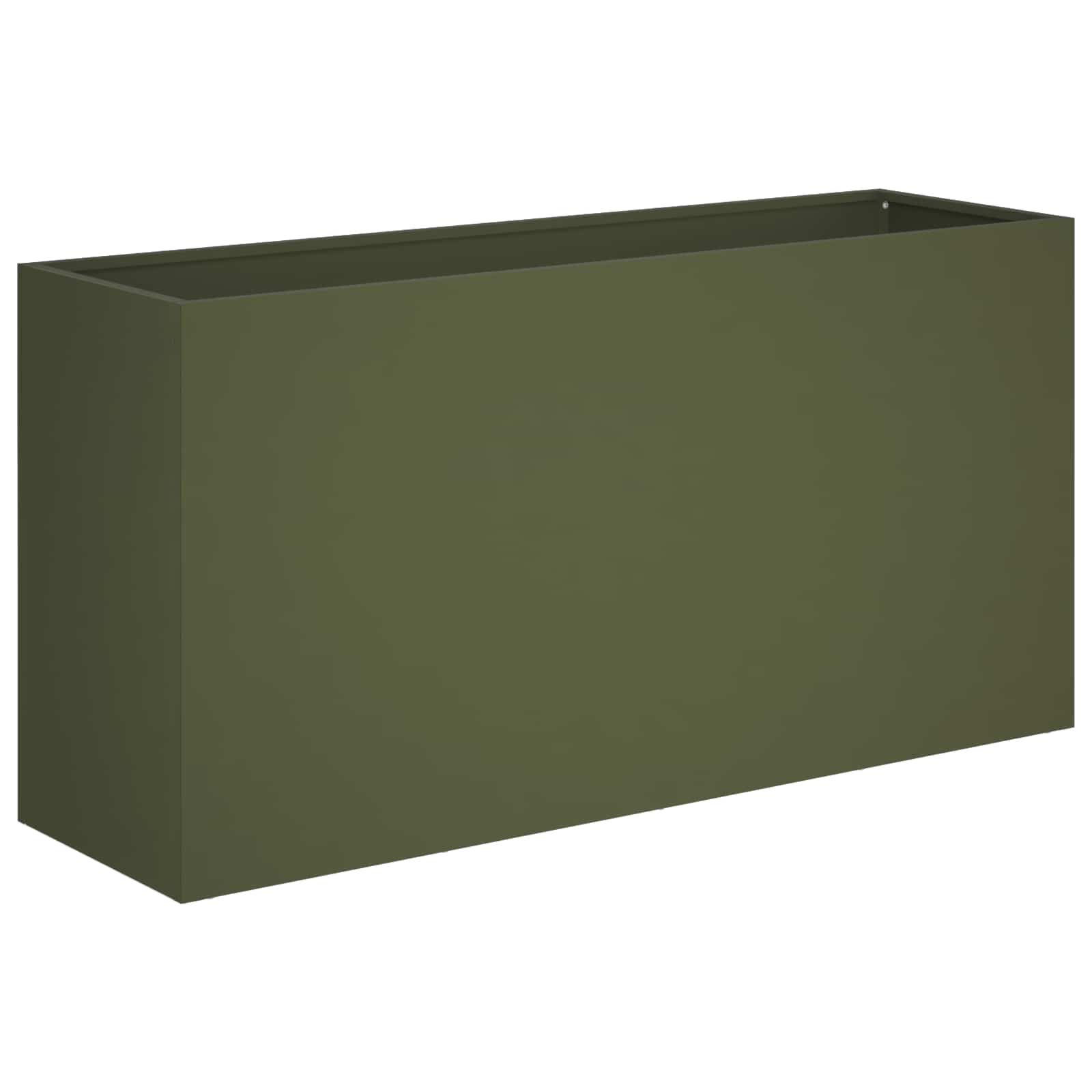vidaXL Blumentopf Garten-Pflanzgefäß Olivgrün 100 x 30 x 40 cm (1 St)