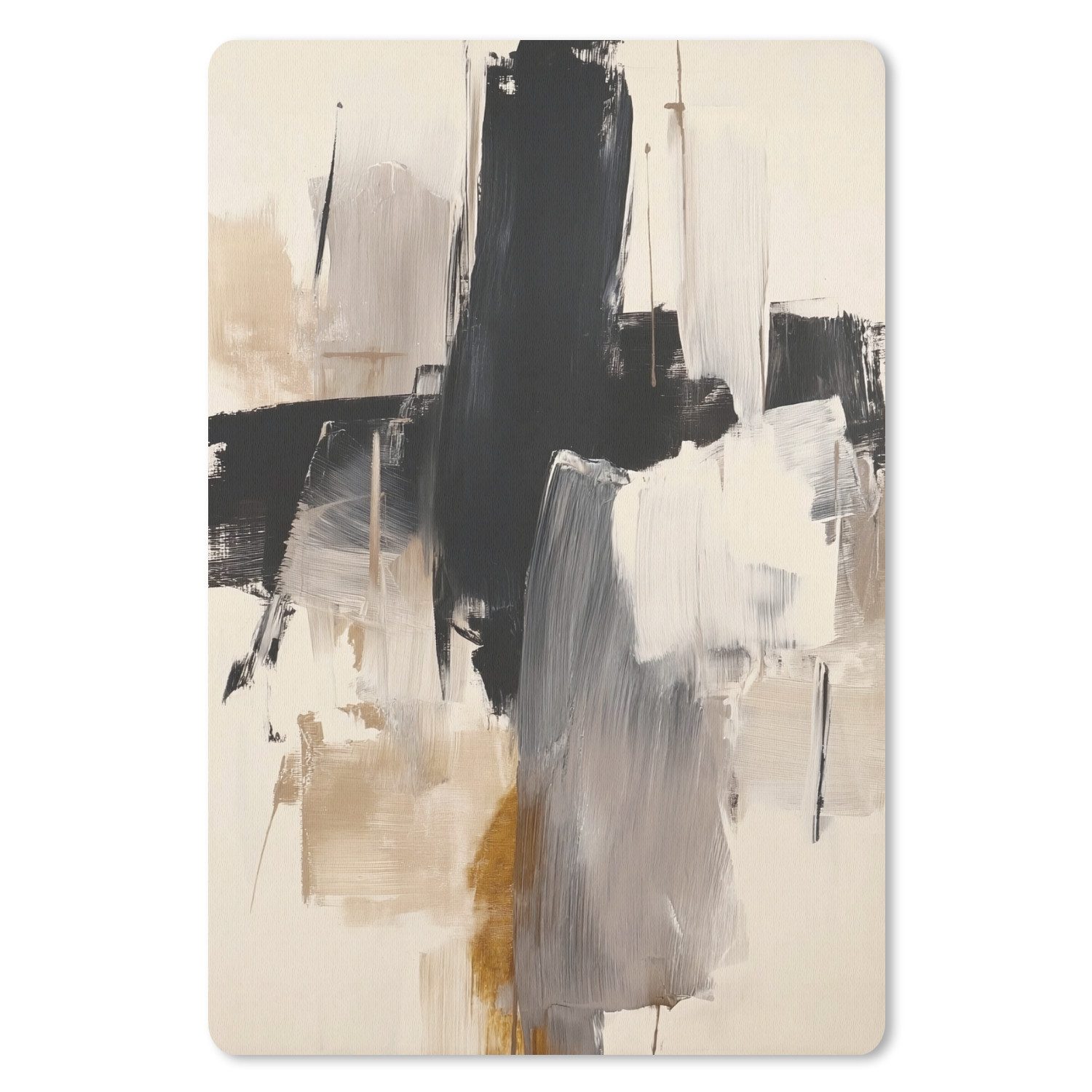 MuchoWow Mauspad Pinselstriche - Grob - Abstrakt - Beige (1-St), Maus Pad Klein, Gaming Zubehör, Büro Deko, 18x27 cm