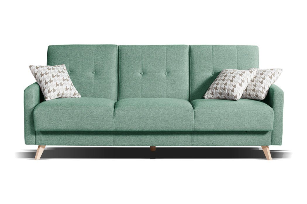 JVmoebel Sofa, Sofa 3 Sitzer Design Polster Modern Textil Stoff Sofas Dreisitzer Grün