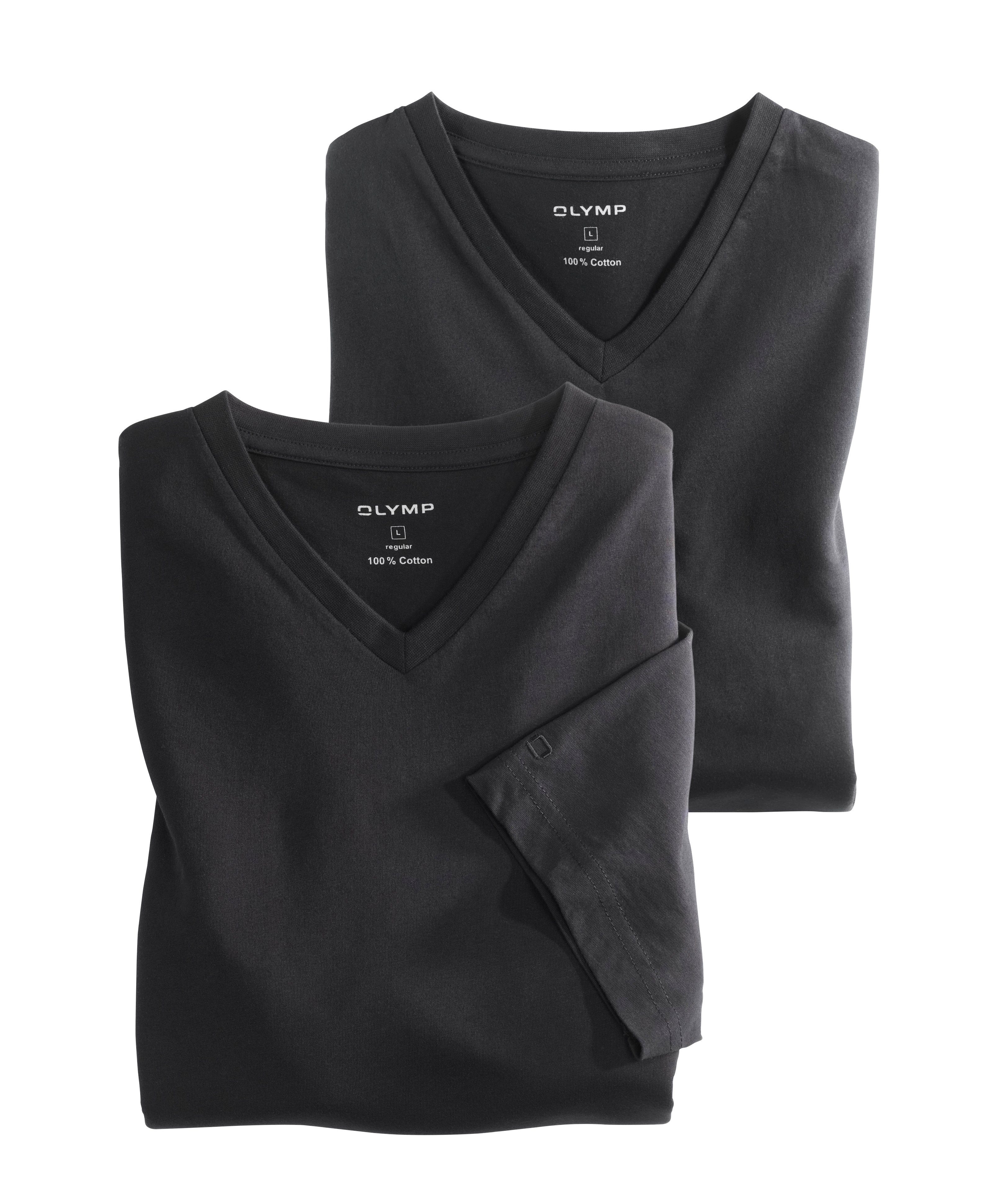 OLYMP T-Shirt Regular fit (Packung, 2-tlg., 2) schwarz
