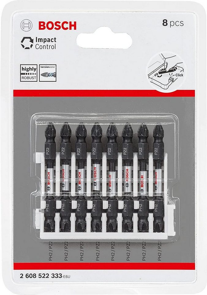 Thumbnail - Bosch Professional Bohrer- und Bitset 8tlg. Doppelschrauber Bit Set 8 x PH2-PZ2 - L 65mm (Impact Control