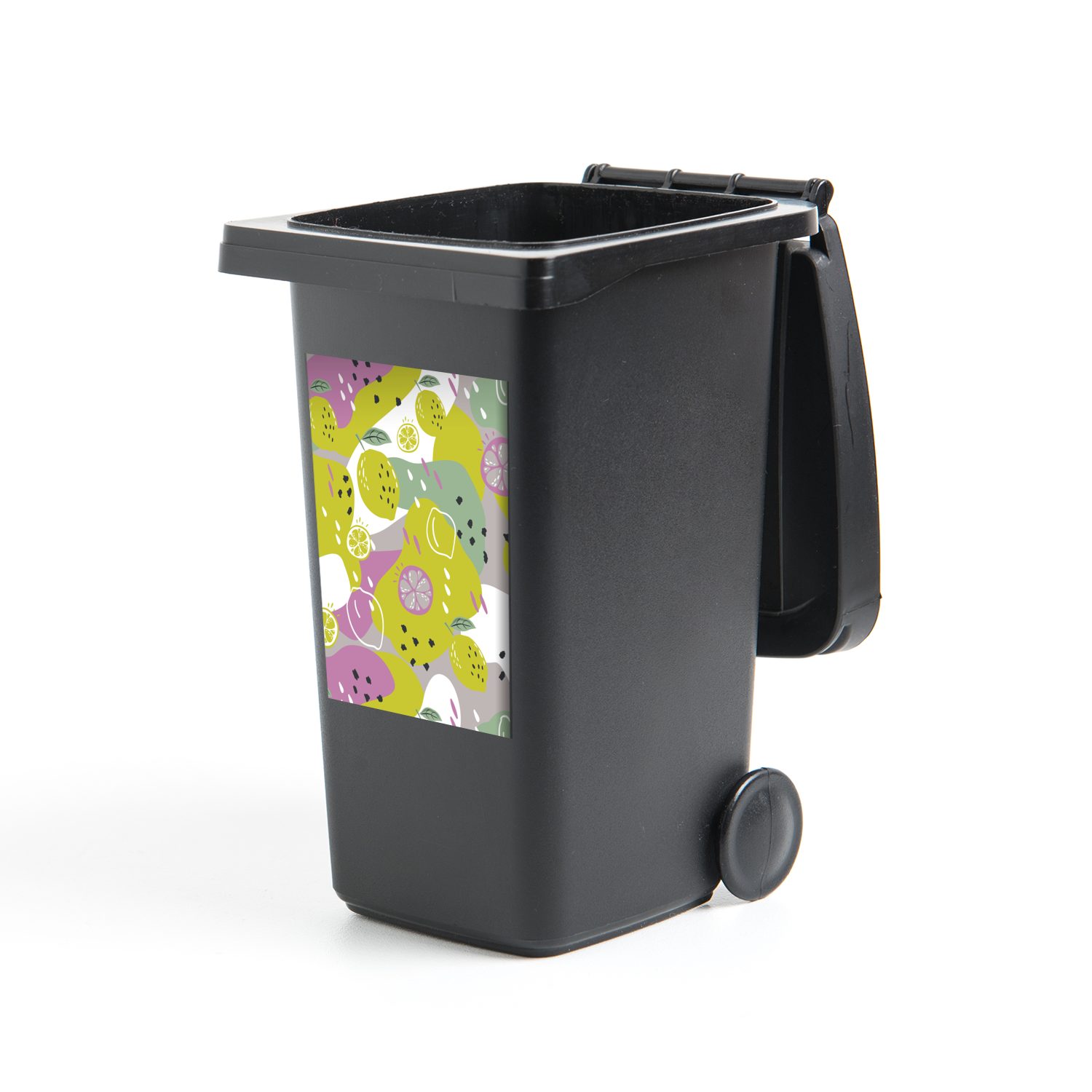 - Abfalbehälter Container, St), Mülleimer-aufkleber, Sommer Zitronen Sticker, Flecken - (1 Wandsticker Mülltonne, MuchoWow