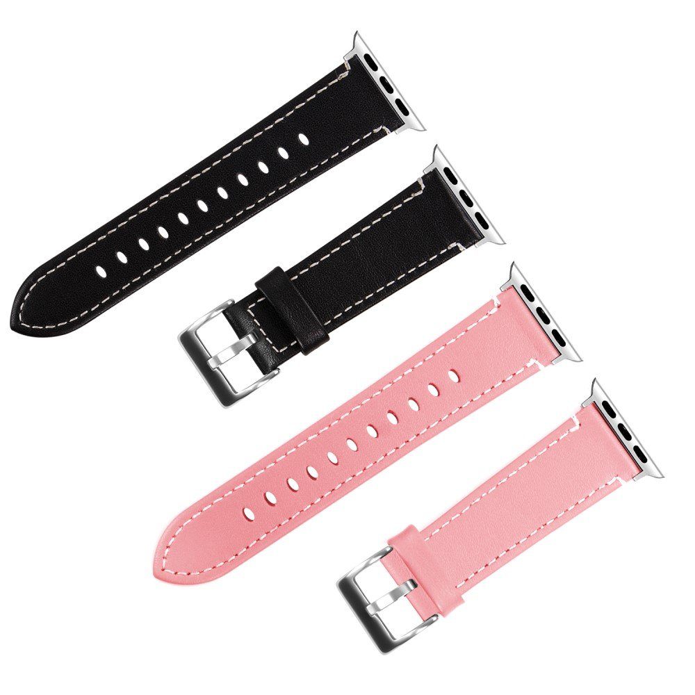 Smartwatch-Armband Ultra Edelstahl Serie Armband Faltschließe für Series, 49/45/44/42mm Retro Leder Lederband CoverKingz Rosa Watch 2/Ultra/9/8/7/6/SE/5/4/3 Apple