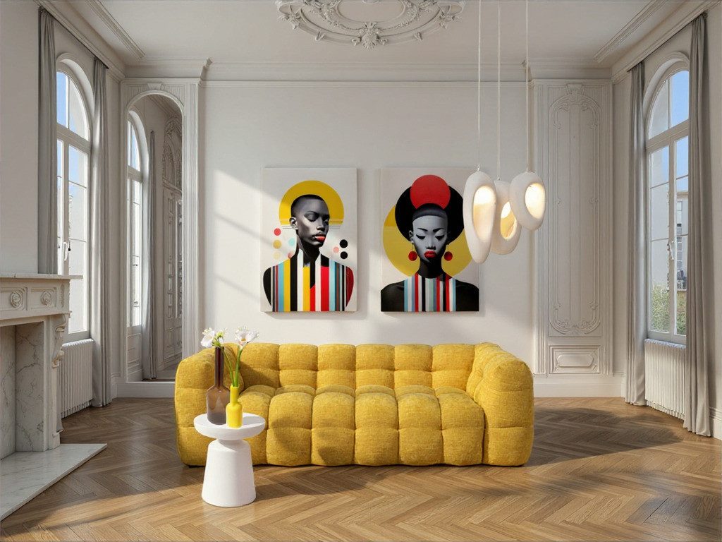 Kare Design Glasbild Muse Retro Lady 30x40cm, (Set, 2 St)